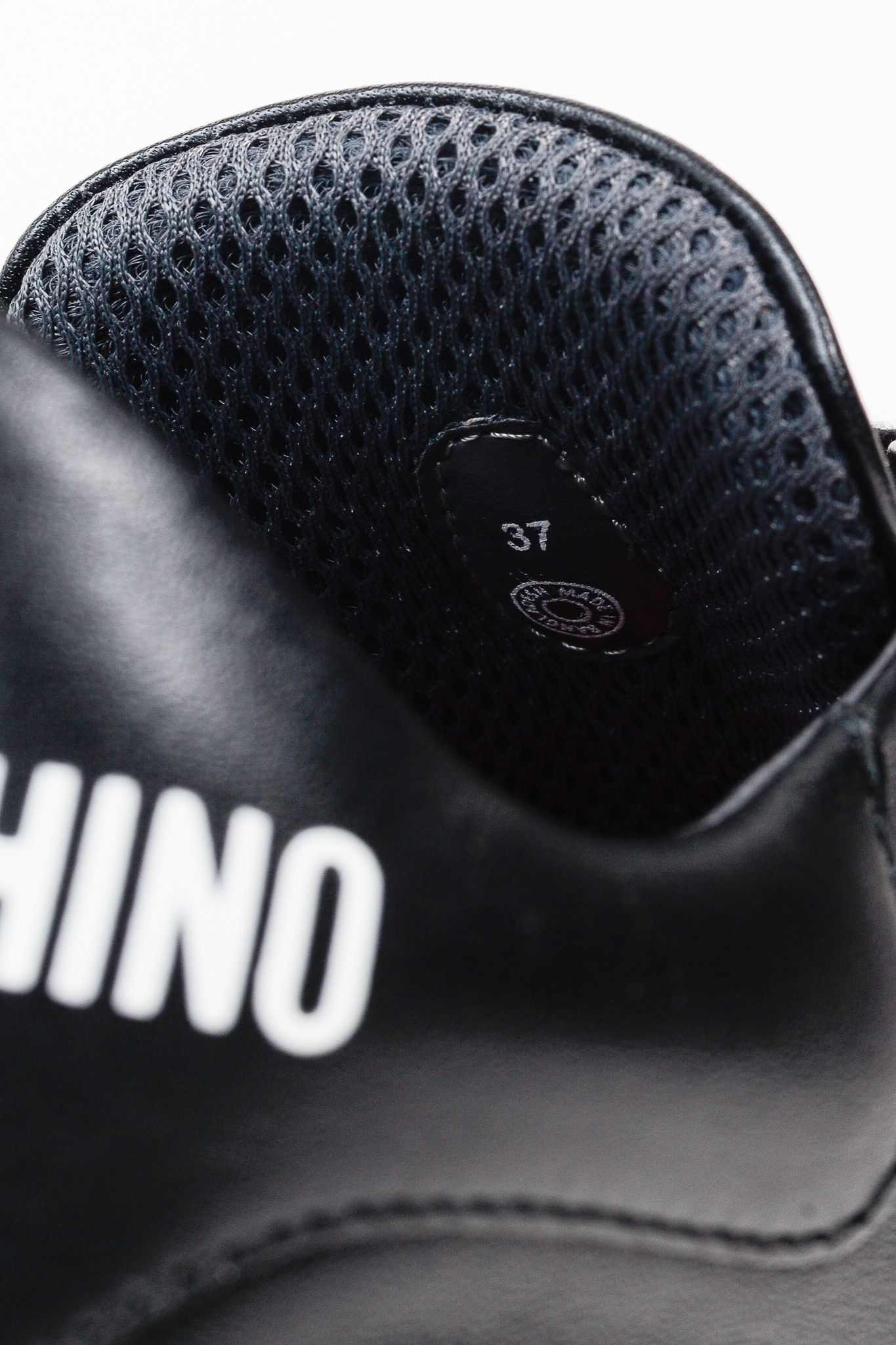 Love Moschino Love Moschino Logo & Hearts Black PU Leather Sneakers Size US 6.5 / IT 36.5 - 12 Thumbnail