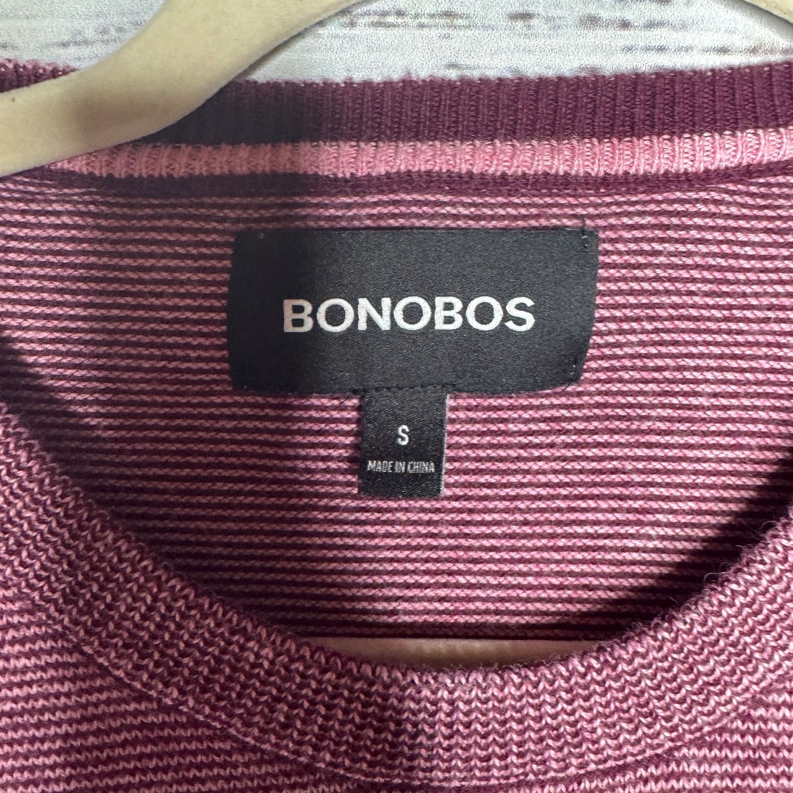 Bonobos Bonobos Mens Small Burgundy Cotton Cashmere Crewneck Sweater Size US S / EU 44-46 / 1 - 2 Thumbnail