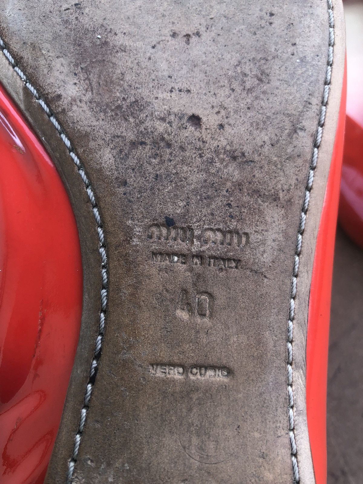 Miu Miu MIU MIU red Flat Leather Shoes Size 40 Size US 9 / IT 39 - 9 Thumbnail