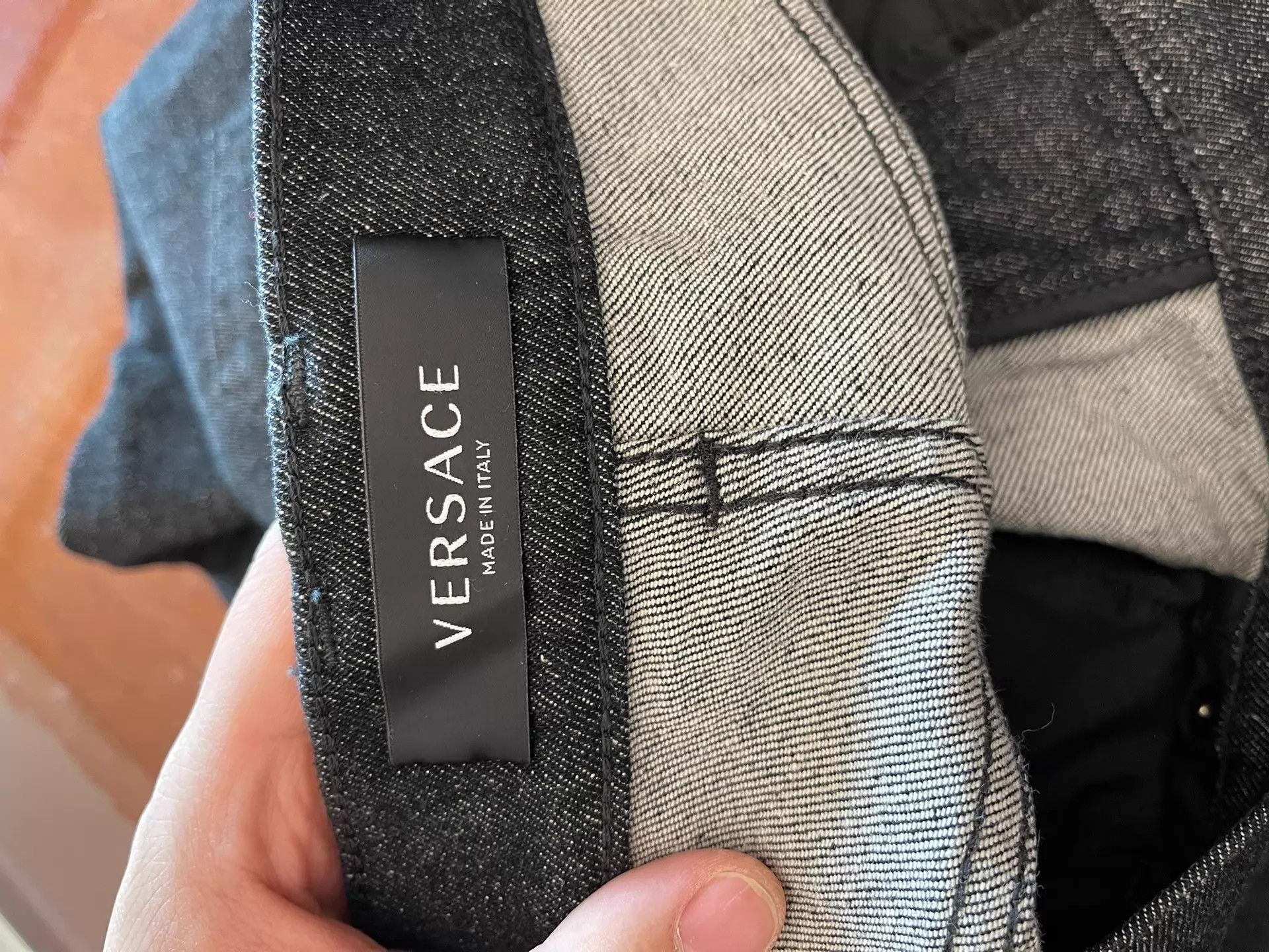 Versace Versace Gray Crystal Logo Back Pocket Jeans 35 Size US 35 - 5 Thumbnail