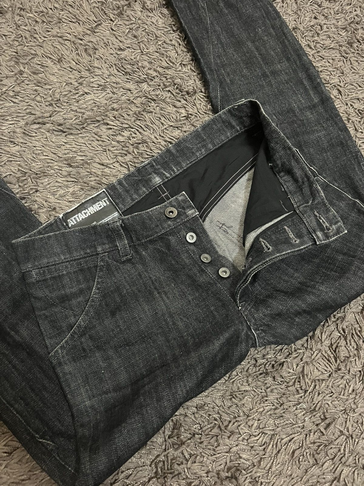 Attachment 1990s straight leg twisted stitching design #I Size US 28 / EU 44 - 9 Thumbnail
