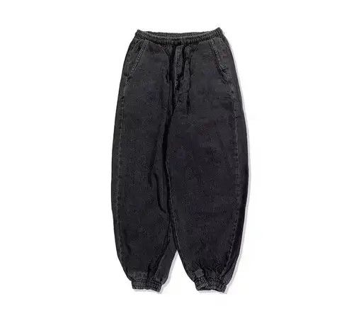 Japanese Brand 20AW Indigo Union Japan Black Denim Washed Jogger Pants Size US 30 / EU 46 - 1 Thumbnail