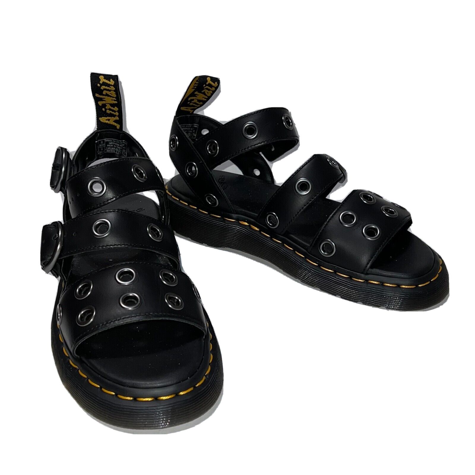 Dr. Martens Women's Size 9 Dr. Martens Gryphon HDW Black Leather Sandals Size US 9 / IT 39 - 4 Thumbnail