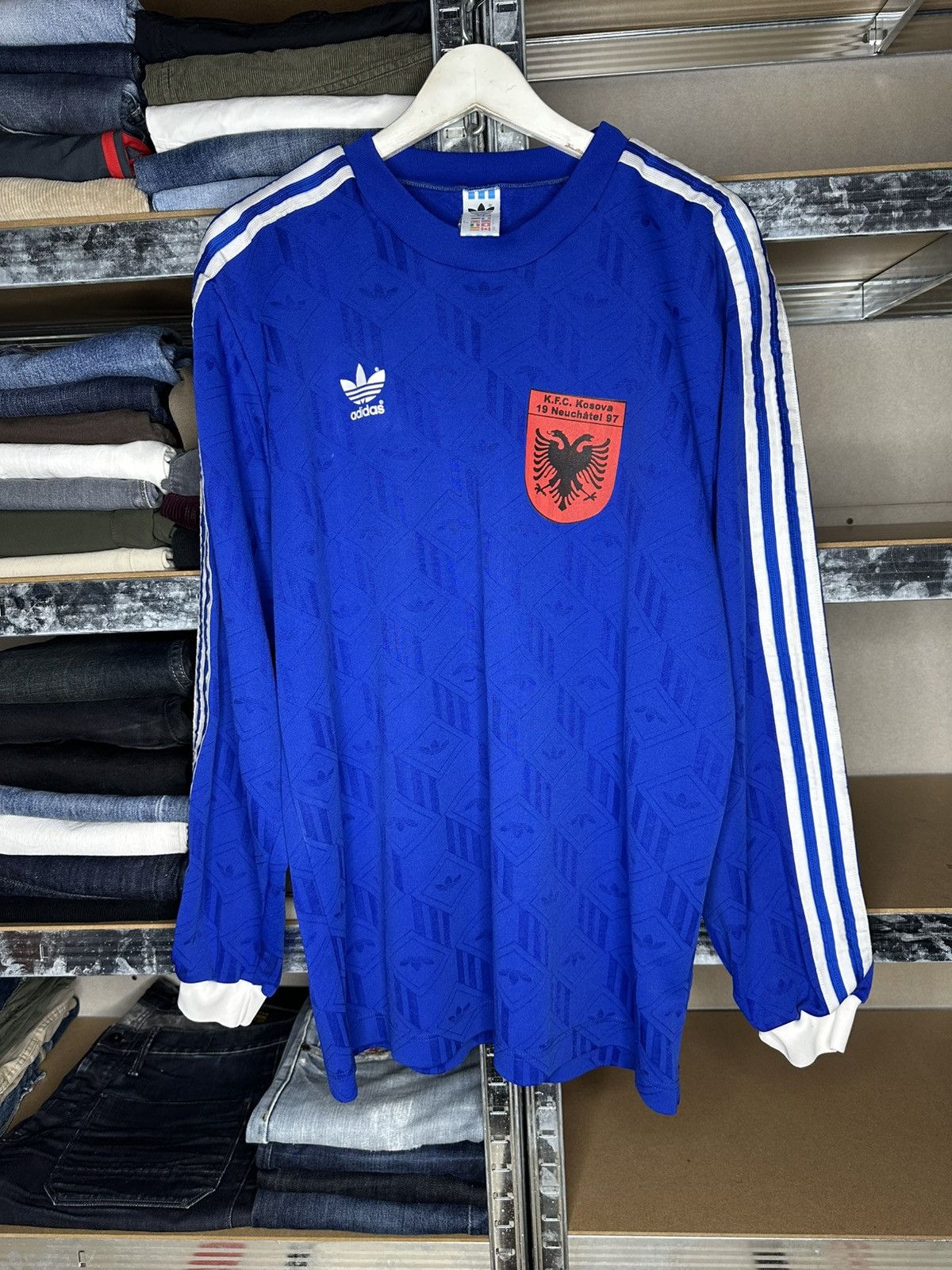 Adidas Adidas Vtg 90s KFC Kosova Neuchatel 97 Football Shirt #14 Size US L / EU 52-54 / 3 - 1 Thumbnail