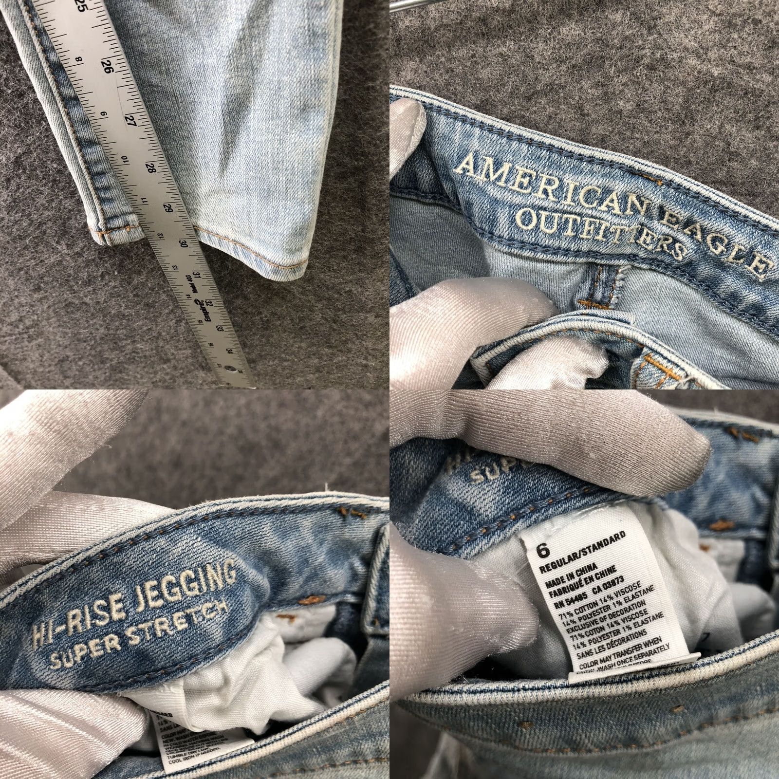 American Eagle Outfitters American Eagle Outfitters Hi-Rise Jegging Slim Womens Size 6 Distressed Light Wash Denim Blue Size 28" / US 6 / IT 42 - 8 Thumbnail