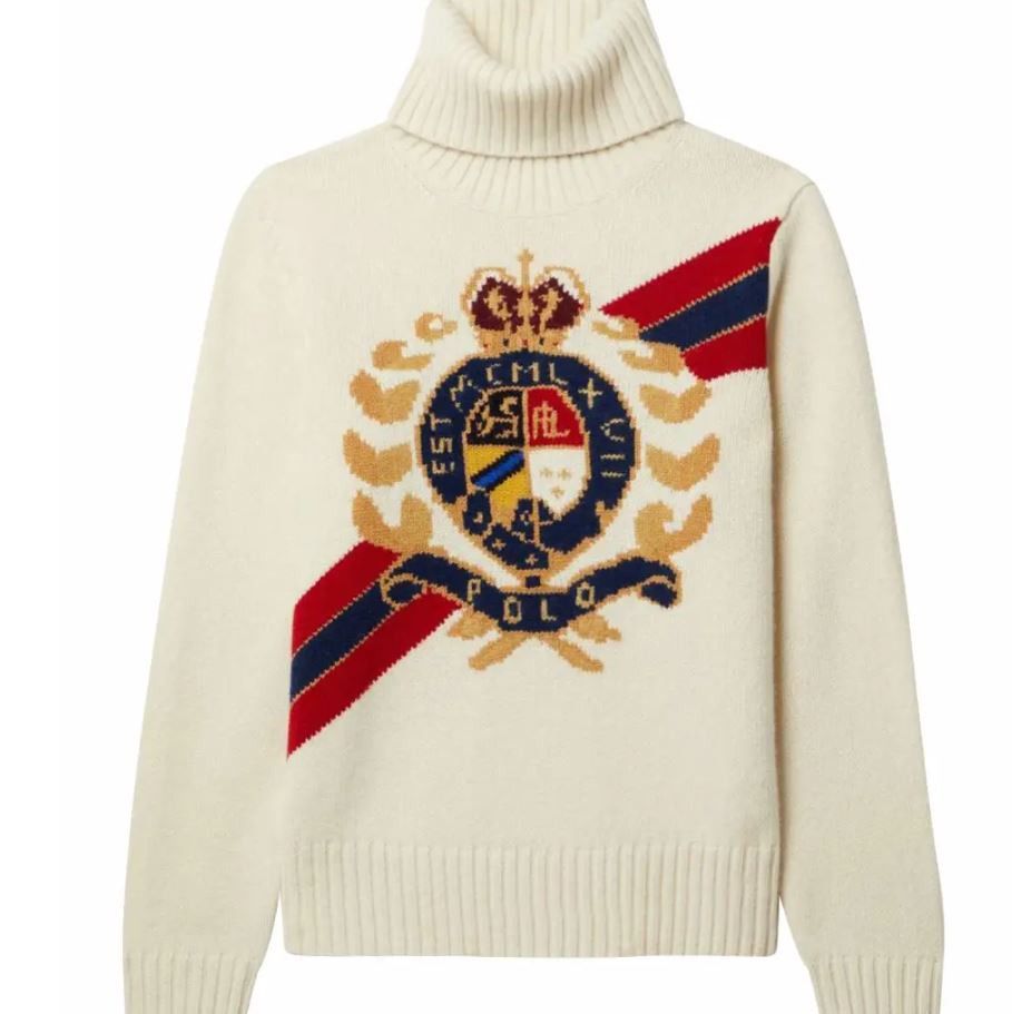 Polo Ralph Lauren Polo Ralph Lauren Women's Cream Crest Turtleneck Sweater XXL Size US XXL / EU 58 / 5 - 5 Thumbnail