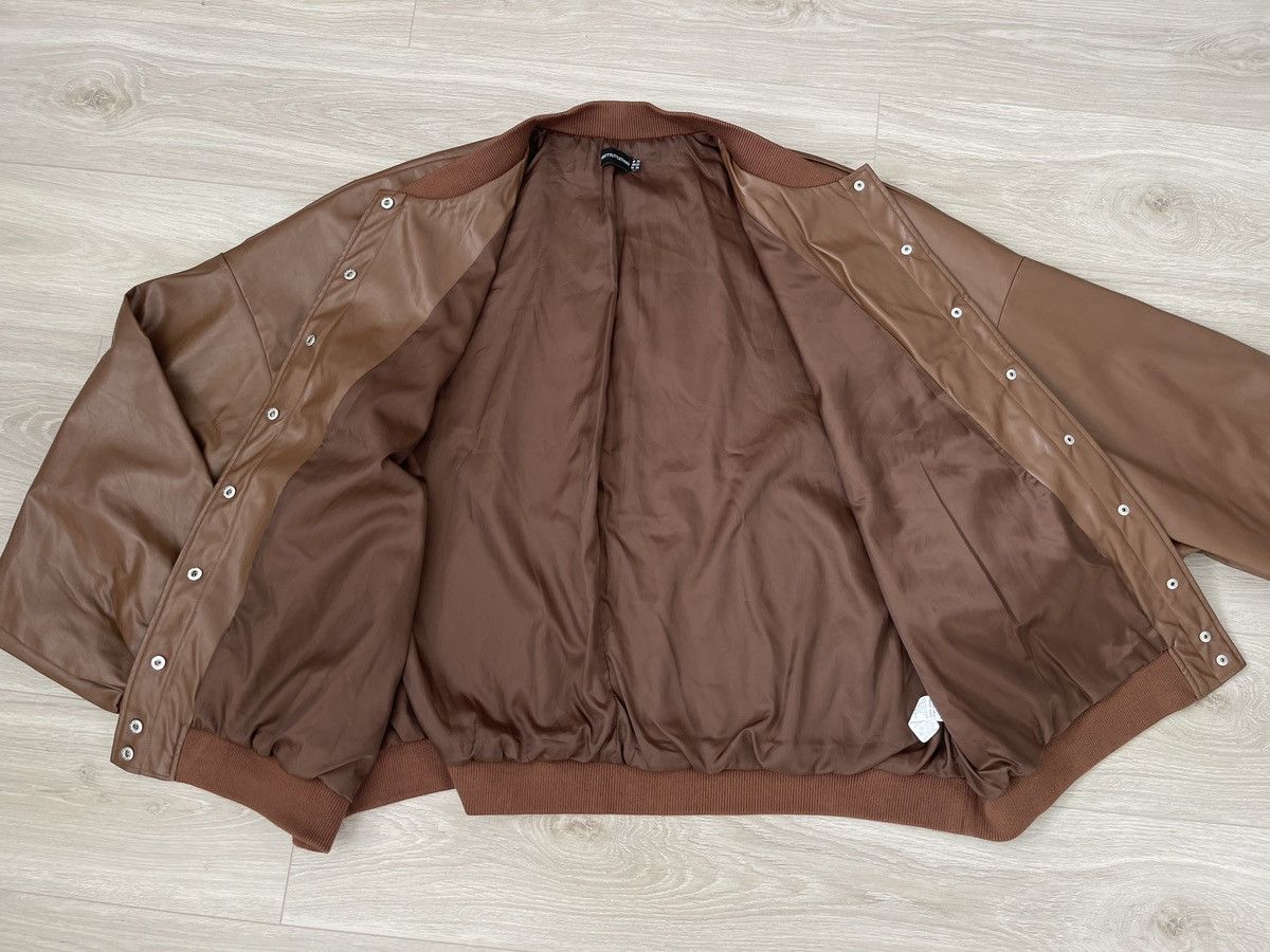 PrettyLittleThing Brown Faux Leather Varsity jacket with NEW YORK spelled out Size 3XL / US 20-22 - 14 Thumbnail