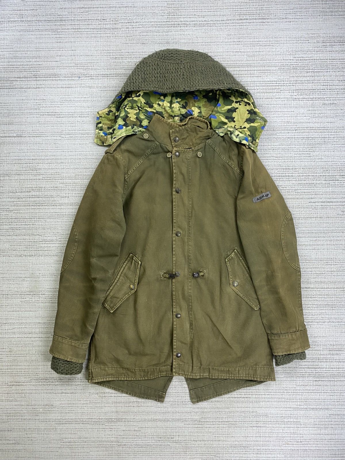 Vintage Vintage Arkap Military Made In Italy Canvas Hoodie Jacket Size US M / EU 48-50 / 2 - 8 Thumbnail