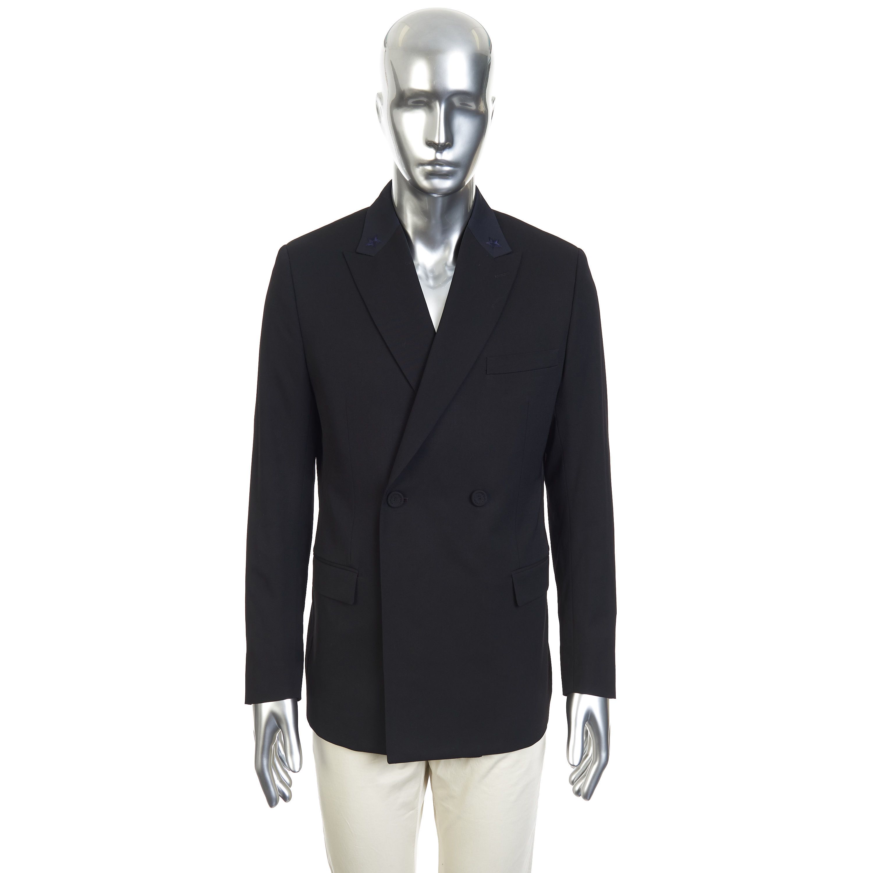 Dior Officers Jacket In Virgin Wool With Embroidered Stars Size 38R - 2 Thumbnail
