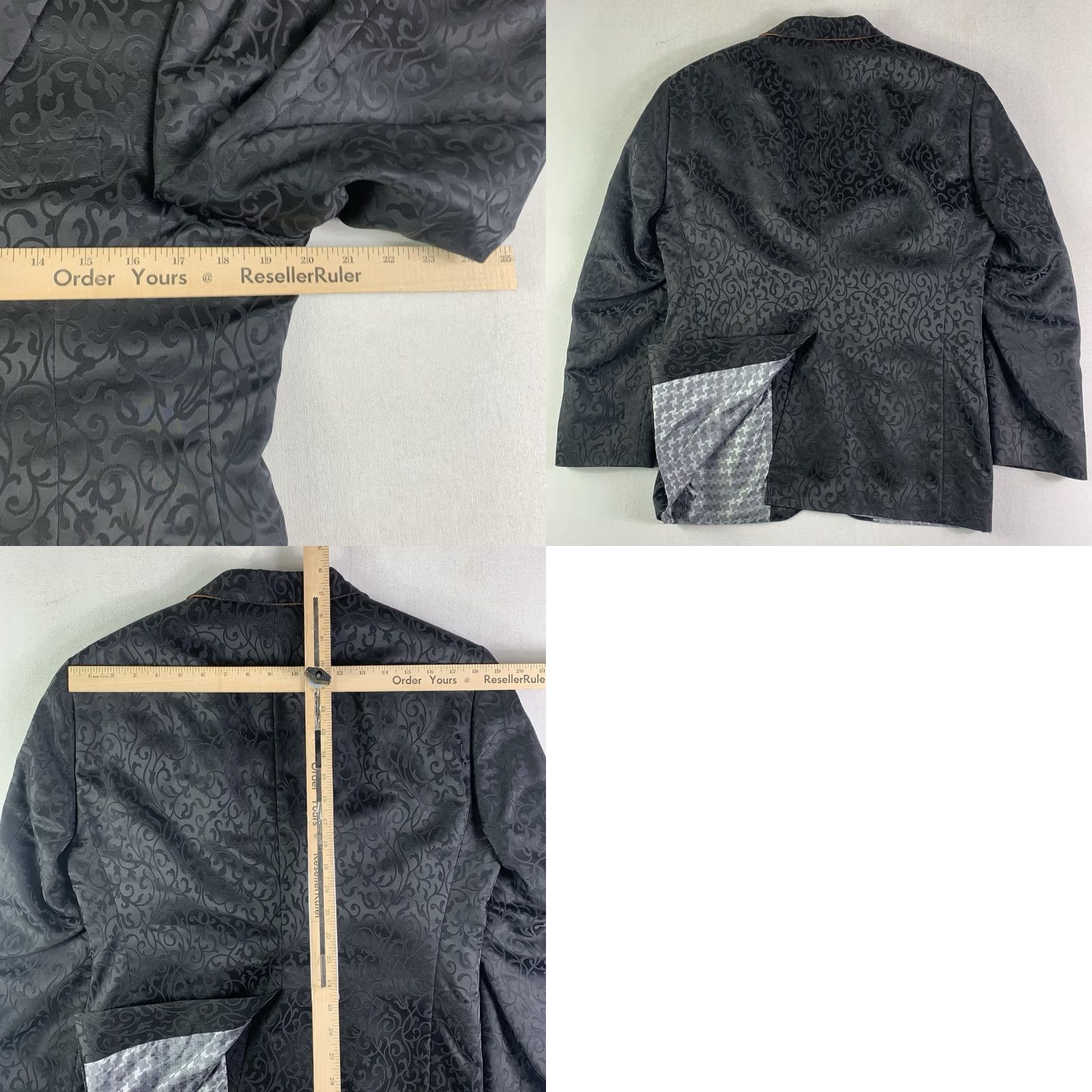 Ben Sherman Ben Sherman Blazer Mens size 39 Single-Breasted One-Button Wool Blend Jacquard Black Carded Size 40R - 8 Thumbnail