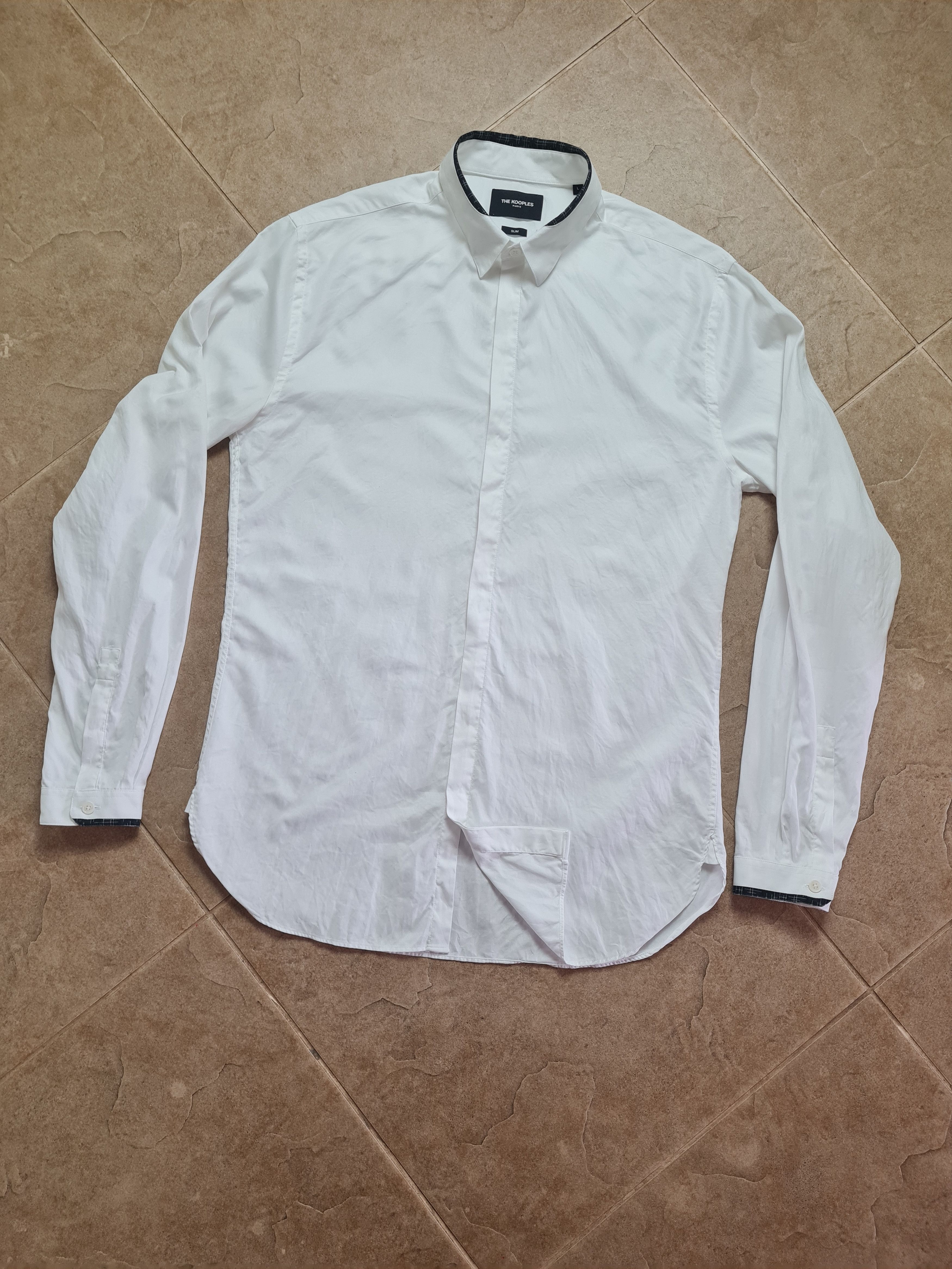 The Kooples Mens White Dress Shirt The Kooples Banded Collar Size L Size US L / EU 52-54 / 3 - 15 Thumbnail