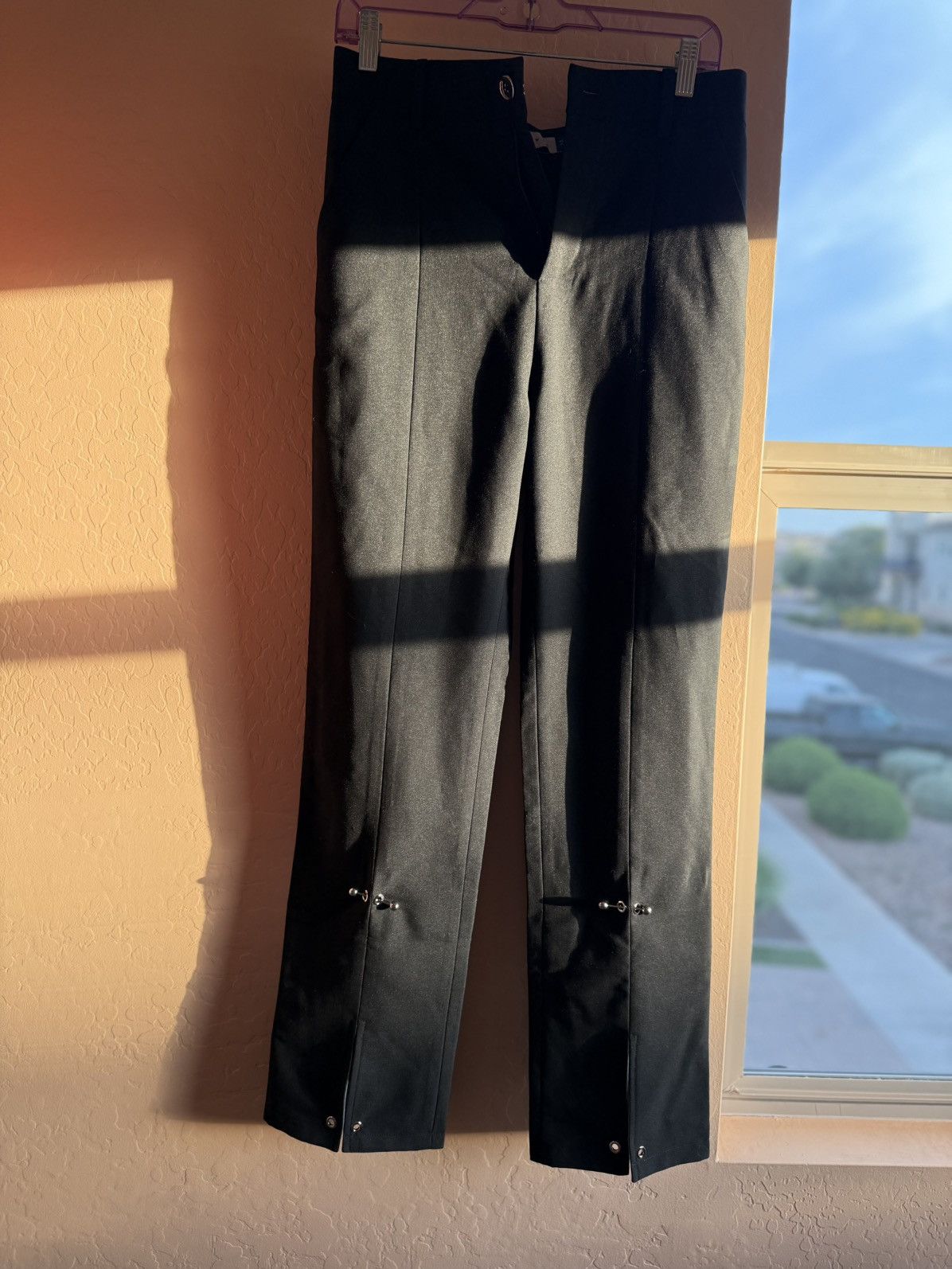 Other Avant-Garde Black Trousers w/ Silver Cuffed Hem Detail Size US 28 / EU 44 - 2 Thumbnail