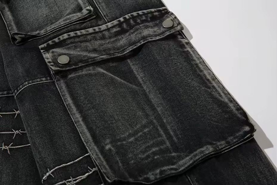 Designer × Jean × Vintage Y2K Vintage Streetwear Distressed Baggy Cargo Jeans Size US 33 - 14 Thumbnail
