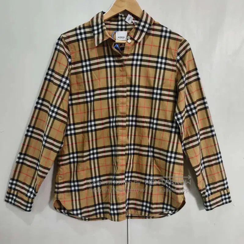 Burberry Long Sleeve Khaki Cotton Shirt.