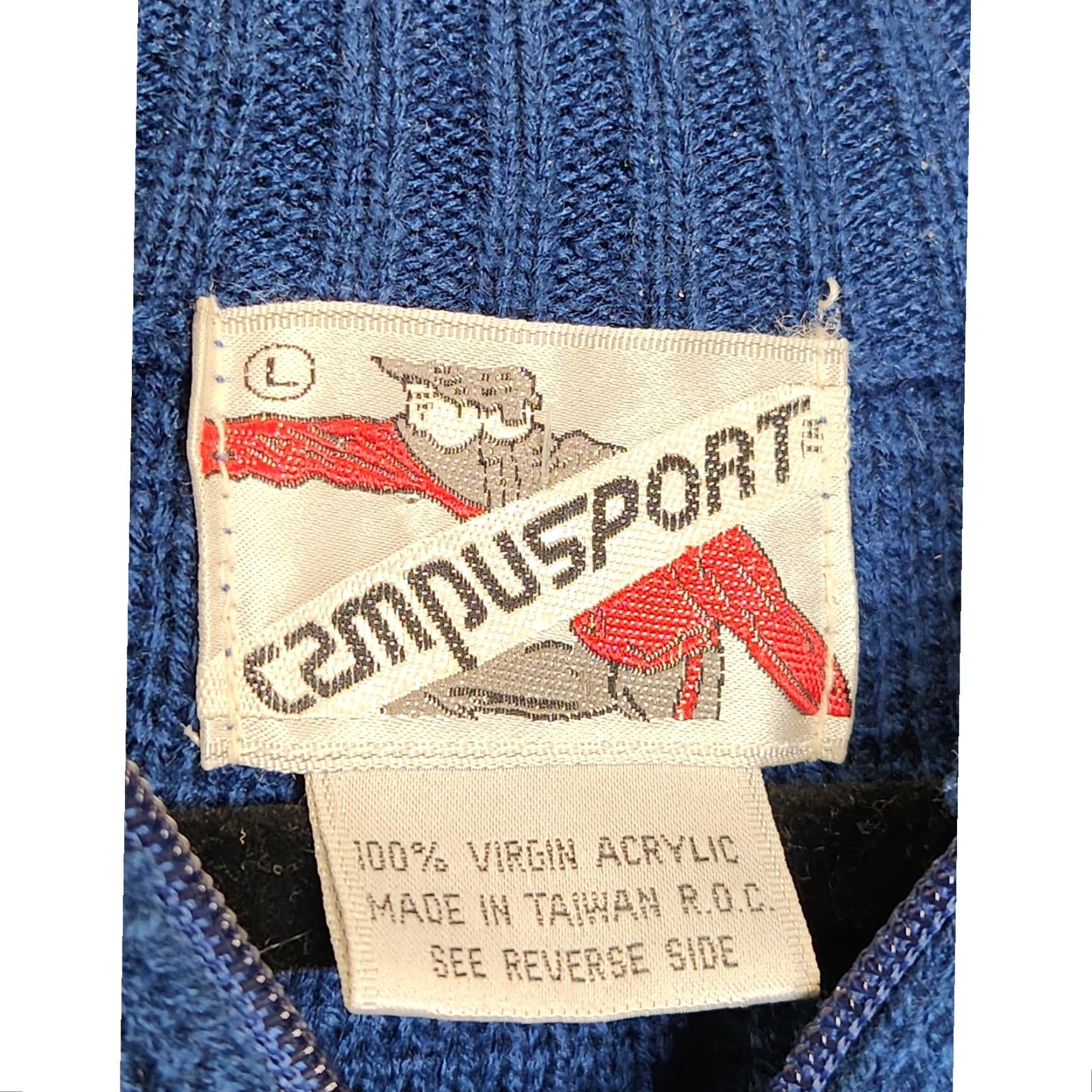 Vintage VINTAGE Campusport Large Blue 1/4 Zip Pullover Men L Neon Stripe 70s 80s Sweater Size US L / EU 52-54 / 3 - 4 Thumbnail