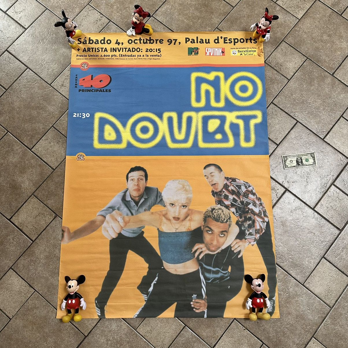image of Vintage 1997 No Doubt Promo Poster in Orange, Men's