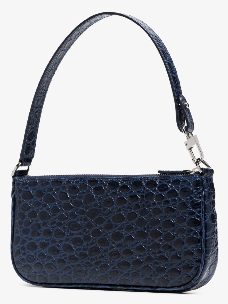 By Far o1mle1224 Size:OS/Croco Embossed Leather Handle Bag in Balck Size ONE SIZE - 1 Thumbnail