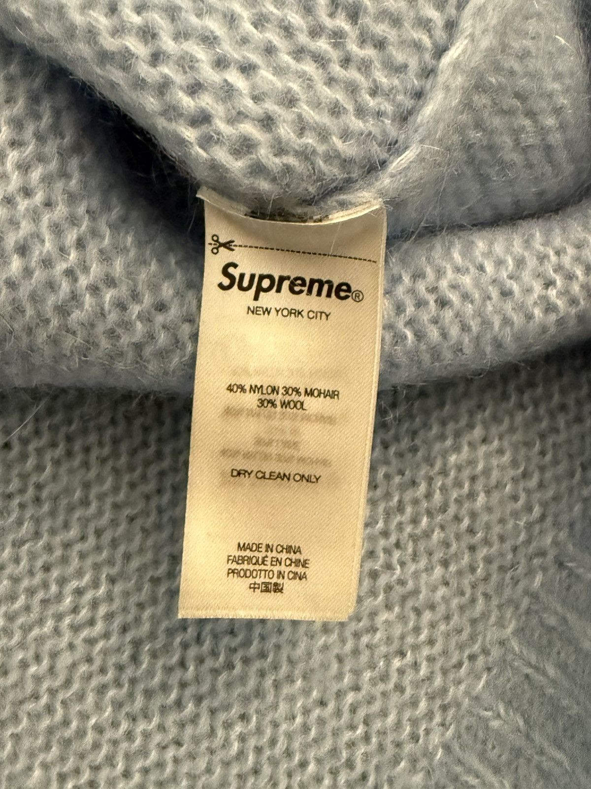 Supreme Supreme Brushed Mohair Sweater (Light Blue) Size US M / EU 48-50 / 2 - 5 Thumbnail
