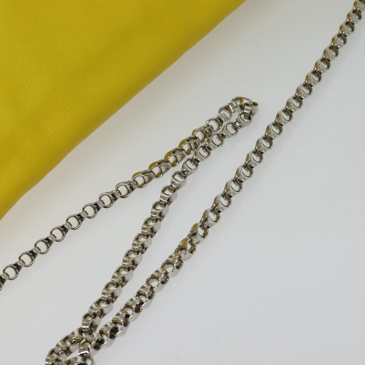 Celine CELINE Chain Shoulder Bag Leather Yellow Silver Size ONE SIZE - 7 Thumbnail
