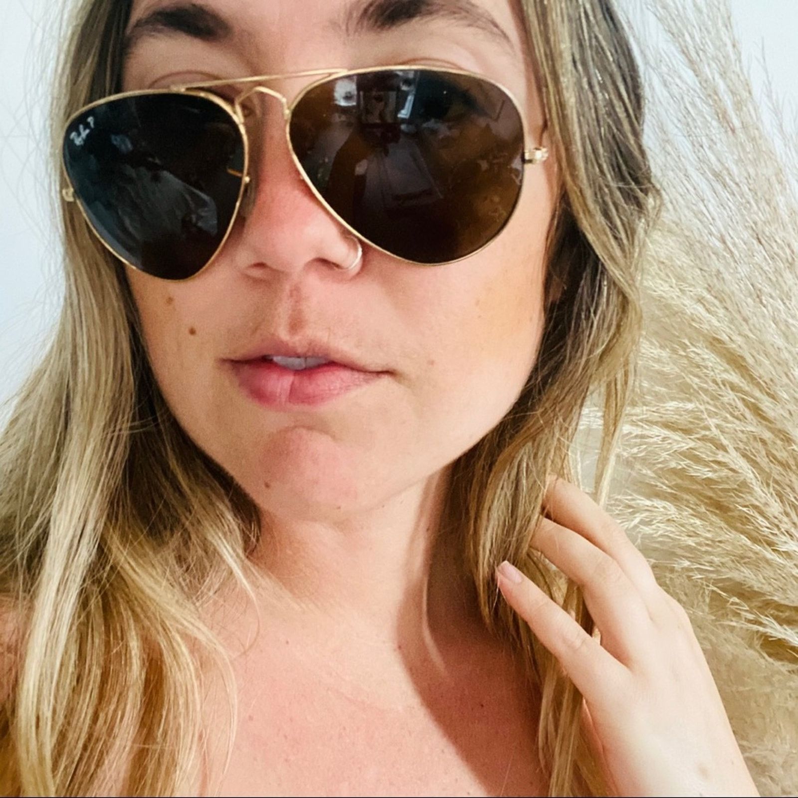 RayBan RAY BAN Gold Metal Brown Smoke Lenses Aviators Sunglasses Size ONE SIZE - 6 Thumbnail