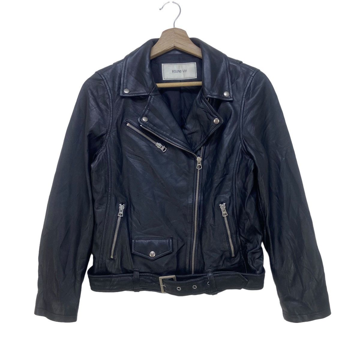 Japanese Brand Rouge Vif Double Collar Leather Jacket