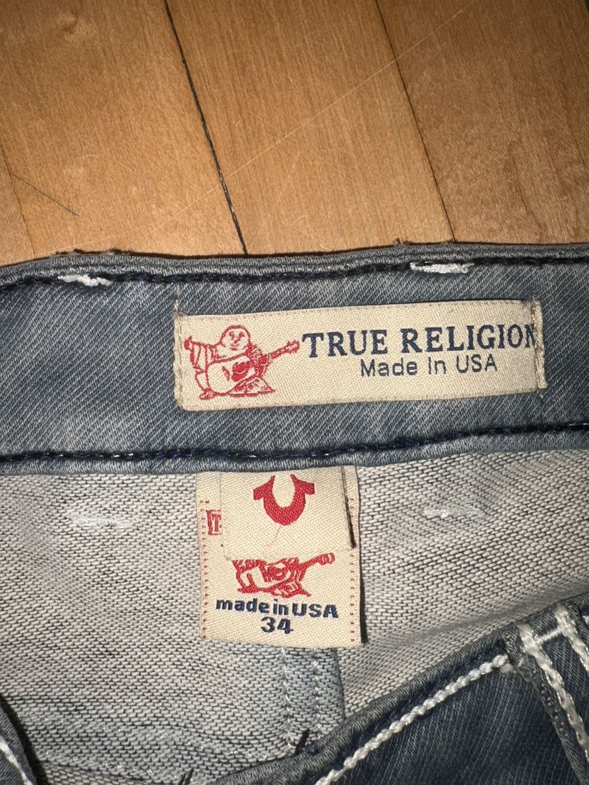 True Religion Made in USA Vintage Light Blue True Religion Size US 34 / EU 50 - 3 Thumbnail