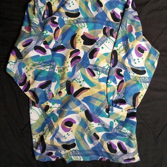 Other Vintage Shapely Abstract Geometric Polyester Disco Shirt Size US L / EU 52-54 / 3 - 8 Thumbnail