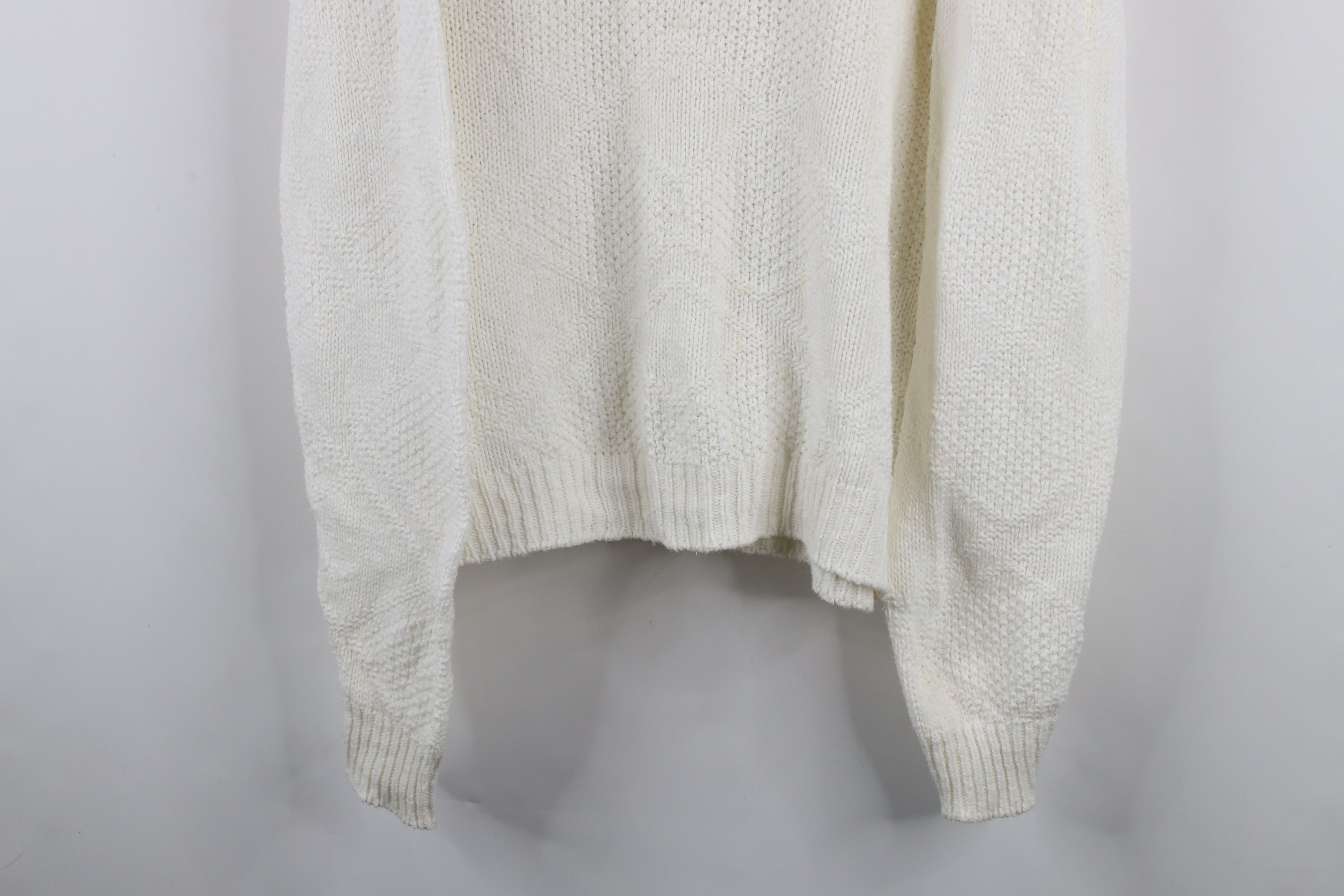 Vintage Vintage 90s Streetwear Knit Crewneck Sweater White USA Size US XL / EU 56 / 4 - 3 Thumbnail