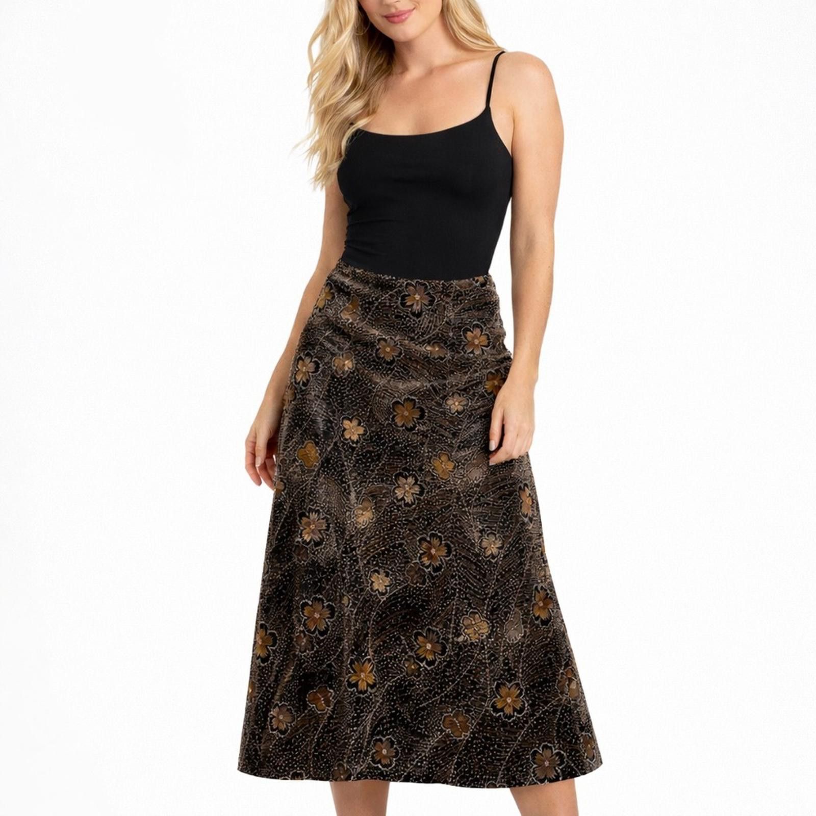 Other Large Women’s Velour Long Skirt Y2K vintage Fairy whimsygoth Size 36" / US 14 / IT 50 - 1 Thumbnail