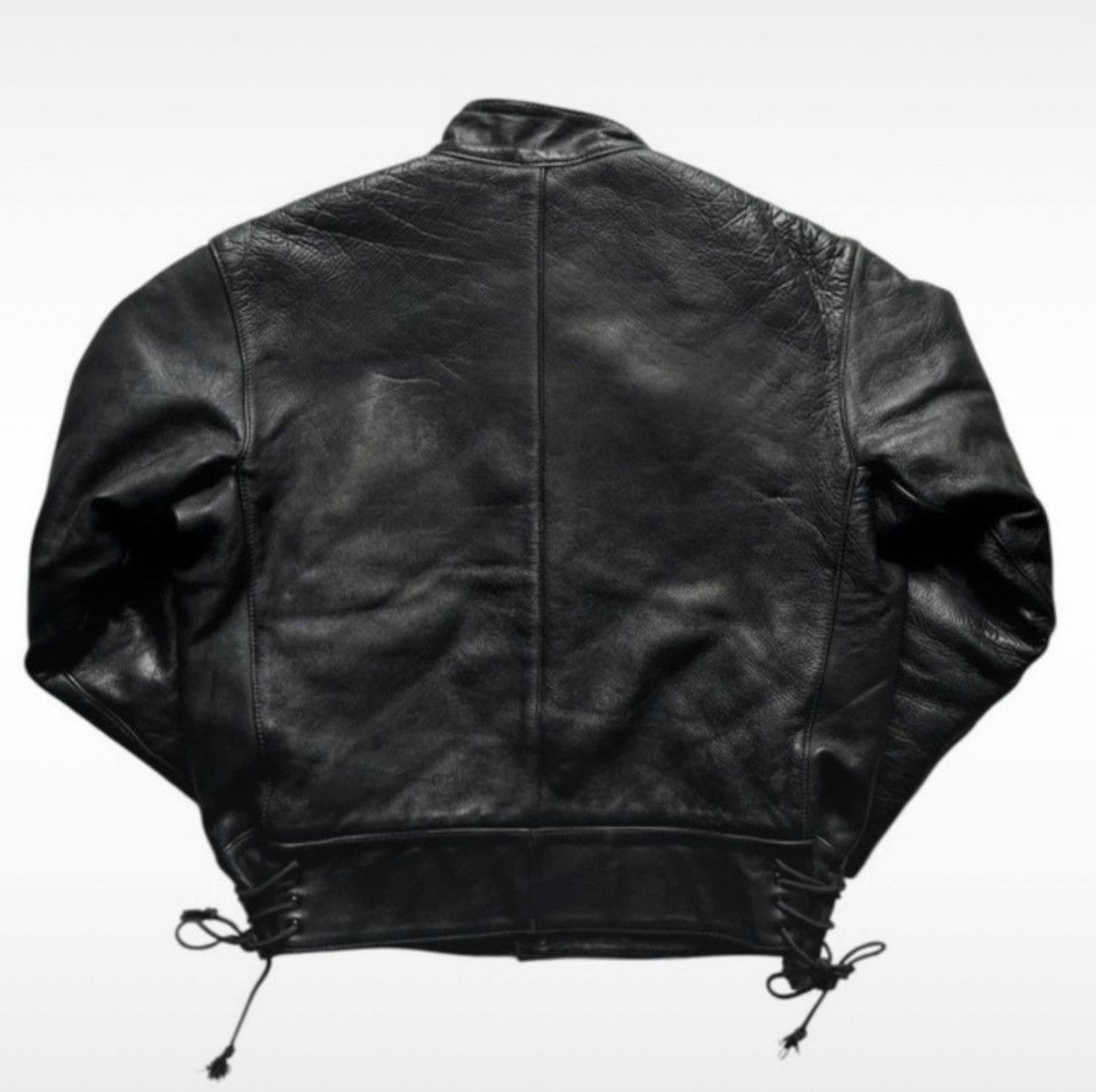 Vintage Vintage Archive 1980s Cropped Leather Military Jacket Size US L / EU 52-54 / 3 - 3 Thumbnail