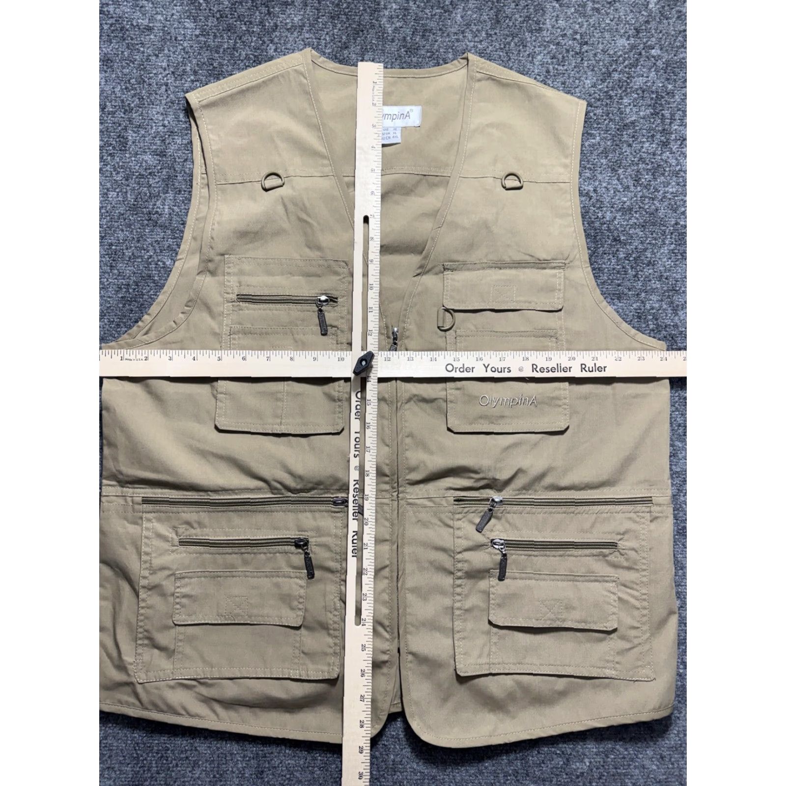 Vintage Olympina Vest Mens XL Khaki Multi Pocket Fishing Photography Travel Outdoor Vest Size US XL / EU 56 / 4 - 3 Thumbnail