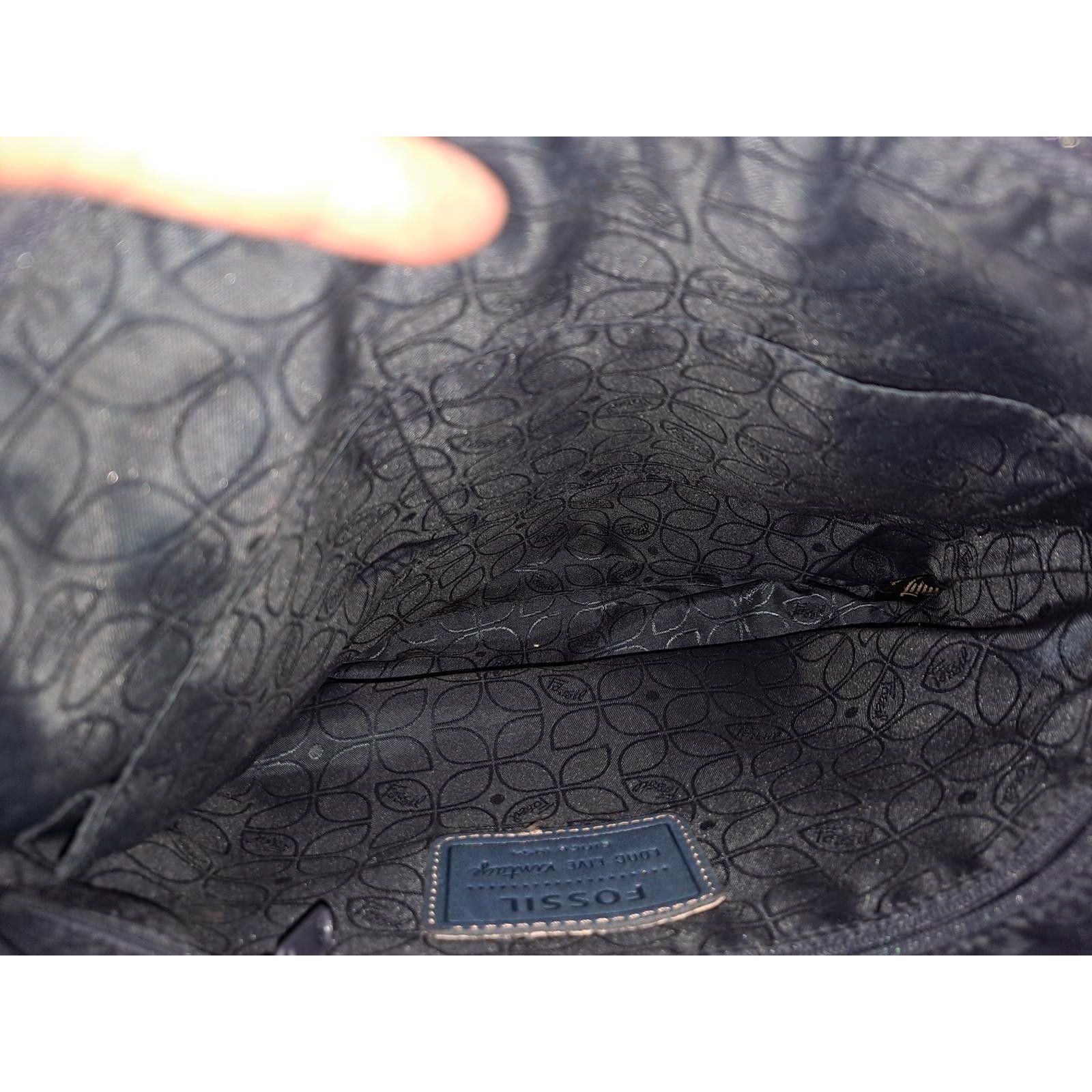 Fossil Fossil Purse Blue Leather Adjustable Crossbody Shoulder Bag Size ONE SIZE - 6 Thumbnail
