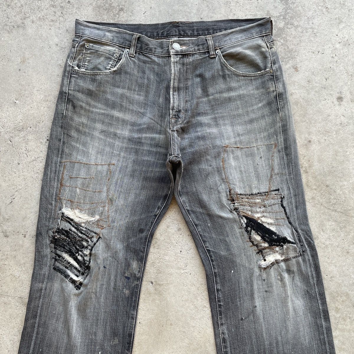Japanese Brand W37x31.5💥 Japanese Vintage Black Faded Denim Jeans Pants Size US 37 - 3 Thumbnail