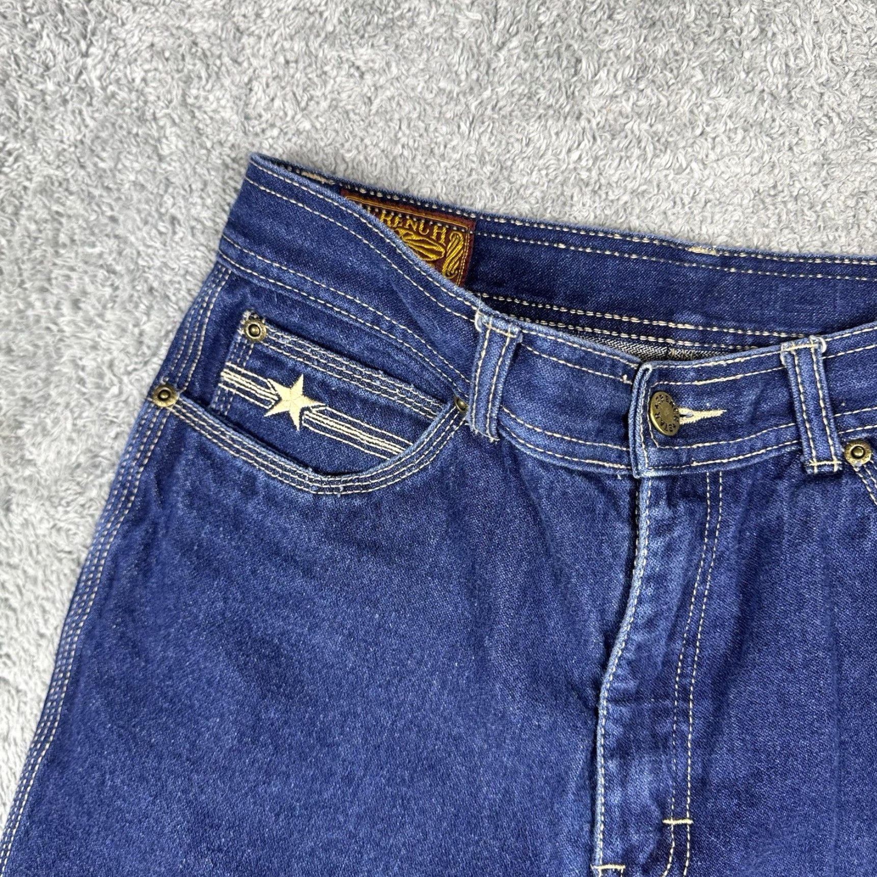 Vintage VINTAGE French Star Jeans Unisex 30x34 Bootcut Bellbottom Flare 70s 80s Darkwash Blue Denim Jeans Mens Womens Size US 30 / EU 46 - 6 Thumbnail
