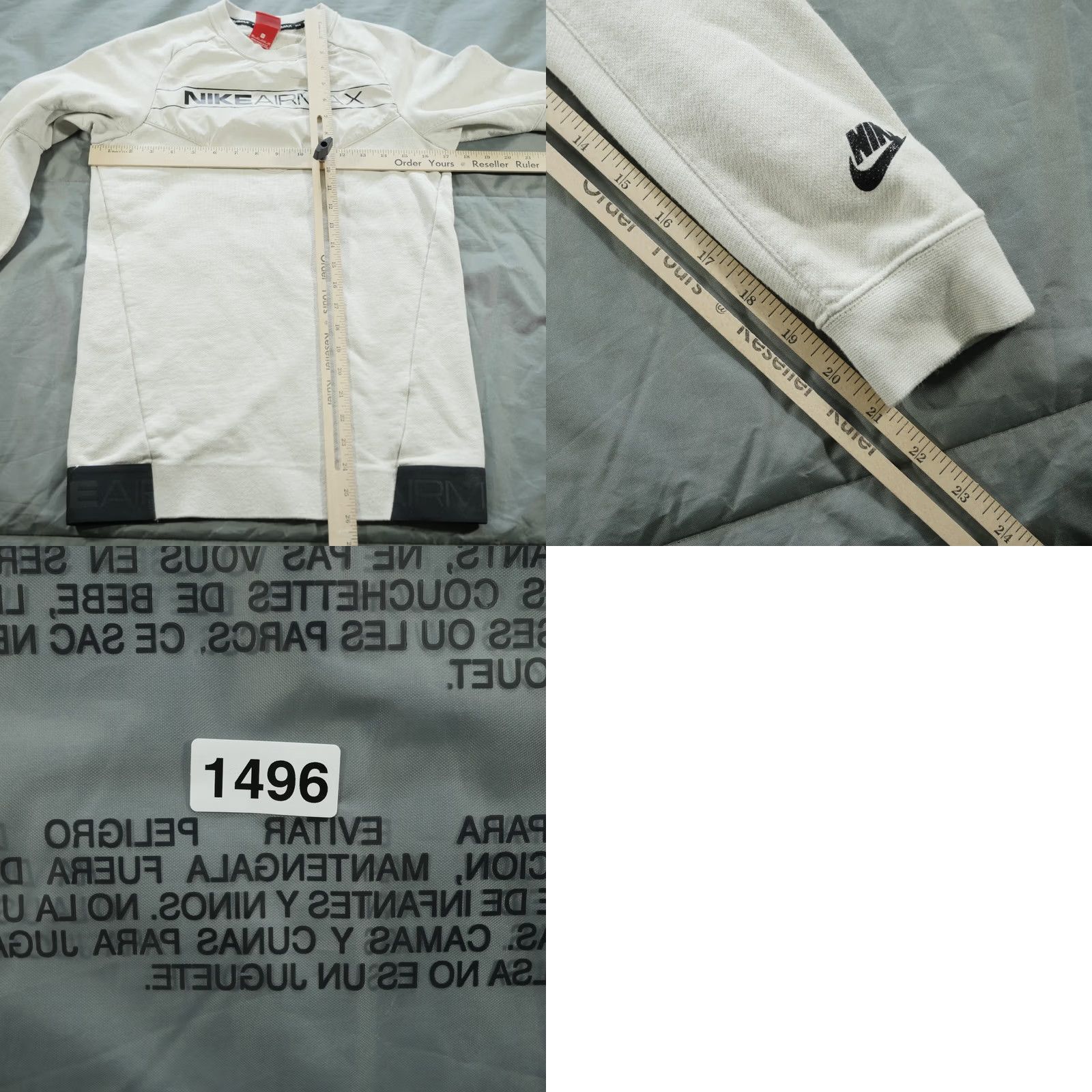 Nike VINTAGE Nike Sweatshirt Mens XS Beige Air Max Big Logo Spell Out Sweater Pullover Size US XS / EU 42 / 0 - 9 Thumbnail