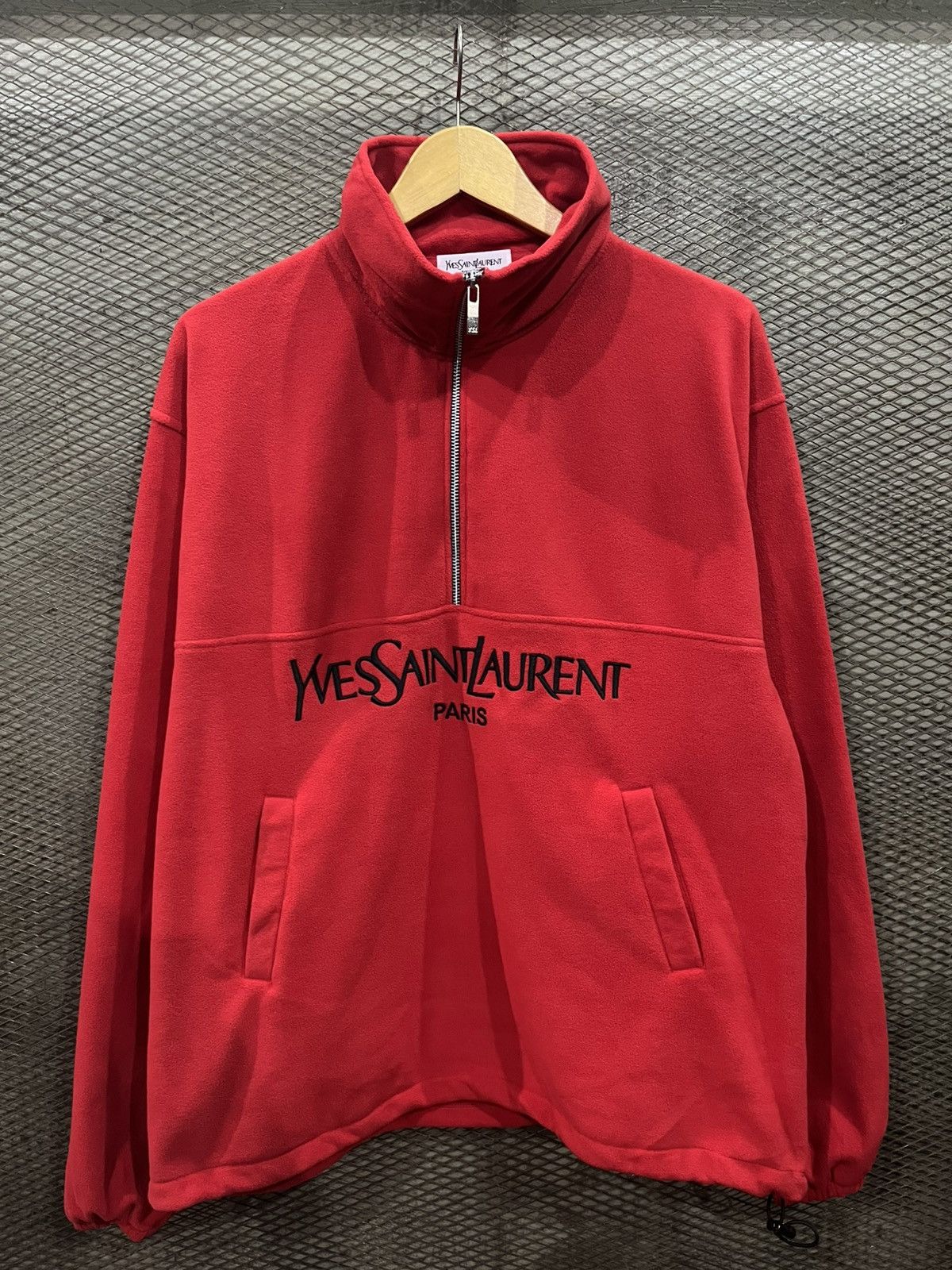 Yves Saint Laurent Yves Saint Laurent Fleece Jacket Ysl Half Zip Size US L / EU 52-54 / 3 - 1 Thumbnail