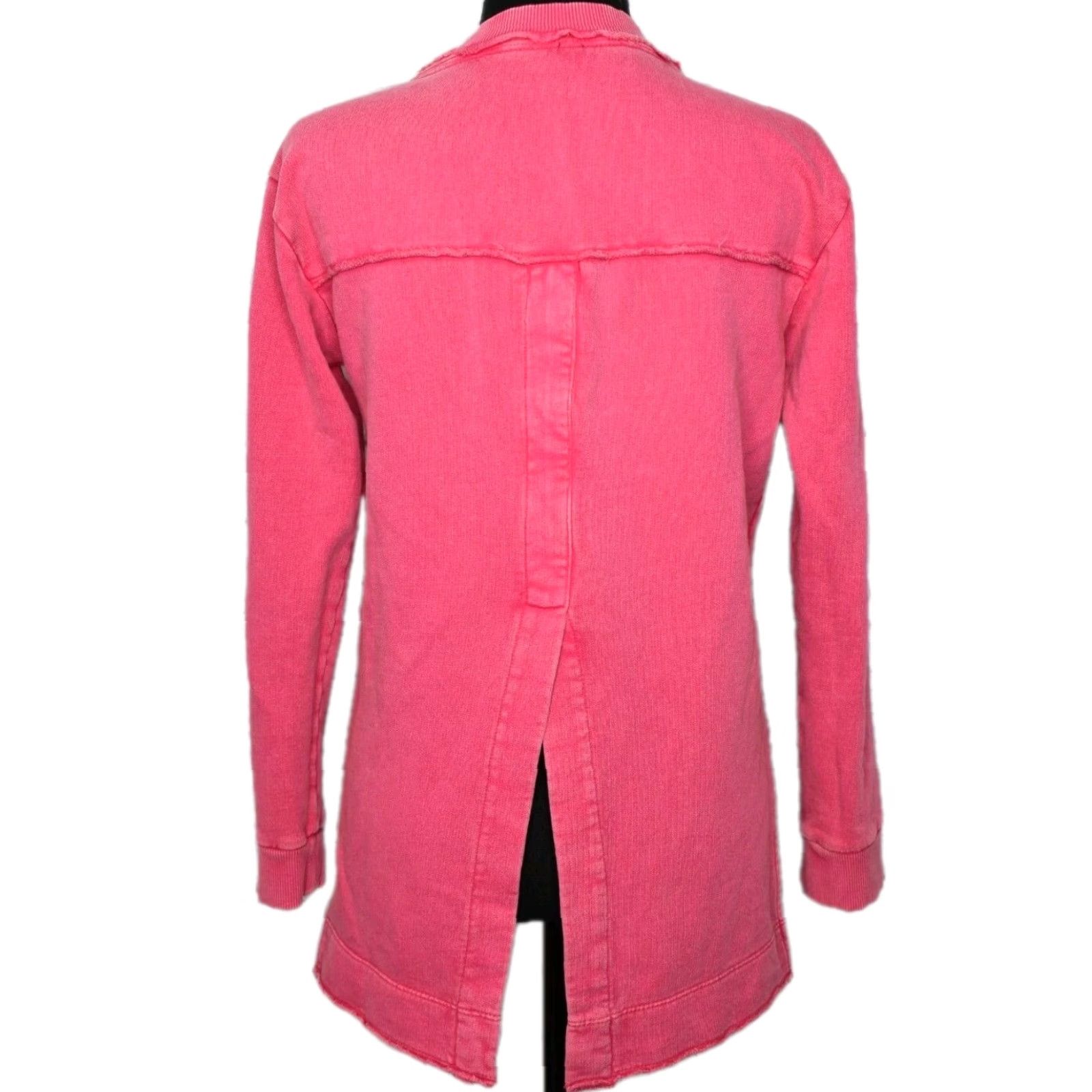 Vintage Pilcro Sweatshirt Long Sleeve Pink 2XS Womens Pullover Terry Cotton V-Neck Casual Pullover Sweatshirt Women Size XXS / US 00 / IT 34 - 3 Thumbnail