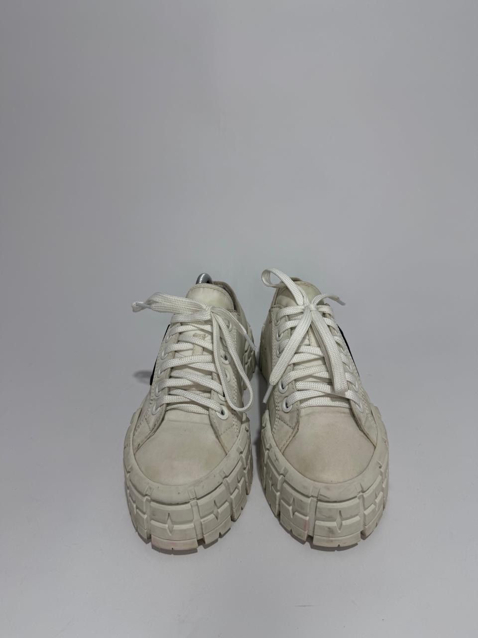 Prada Prada White Nylon Gabardine Low Top Sneakers EU37 Size US 7 / IT 37 - 11 Thumbnail