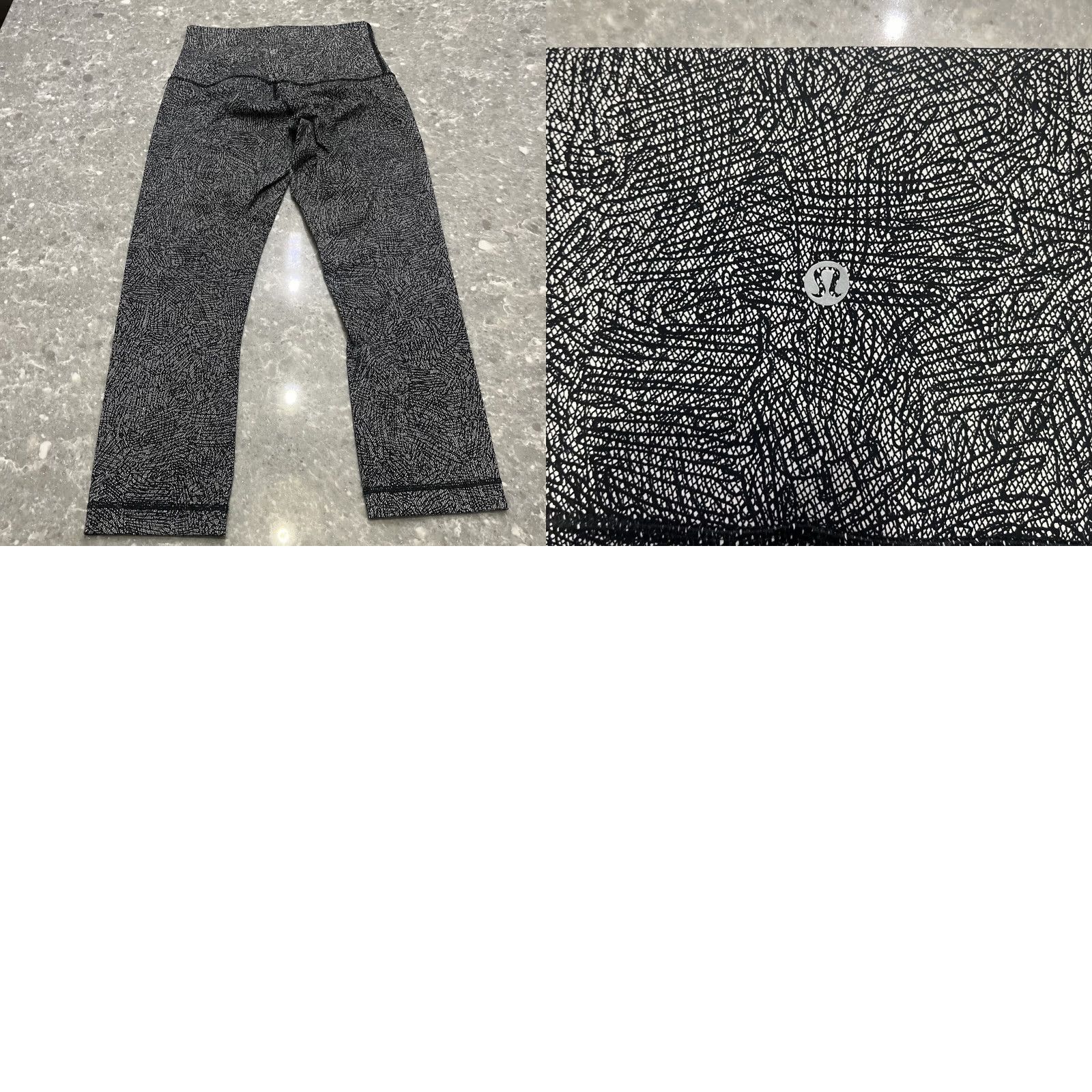 Lululemon **Lululemon Wunder Under Crop High Rise Legging Sz 6 Black & White** User: **Lululemon Wunder Under Crop High Rise 21” Legging Sz 6 Black & White** Size 28" / US 6 / IT 42 - 9 Thumbnail