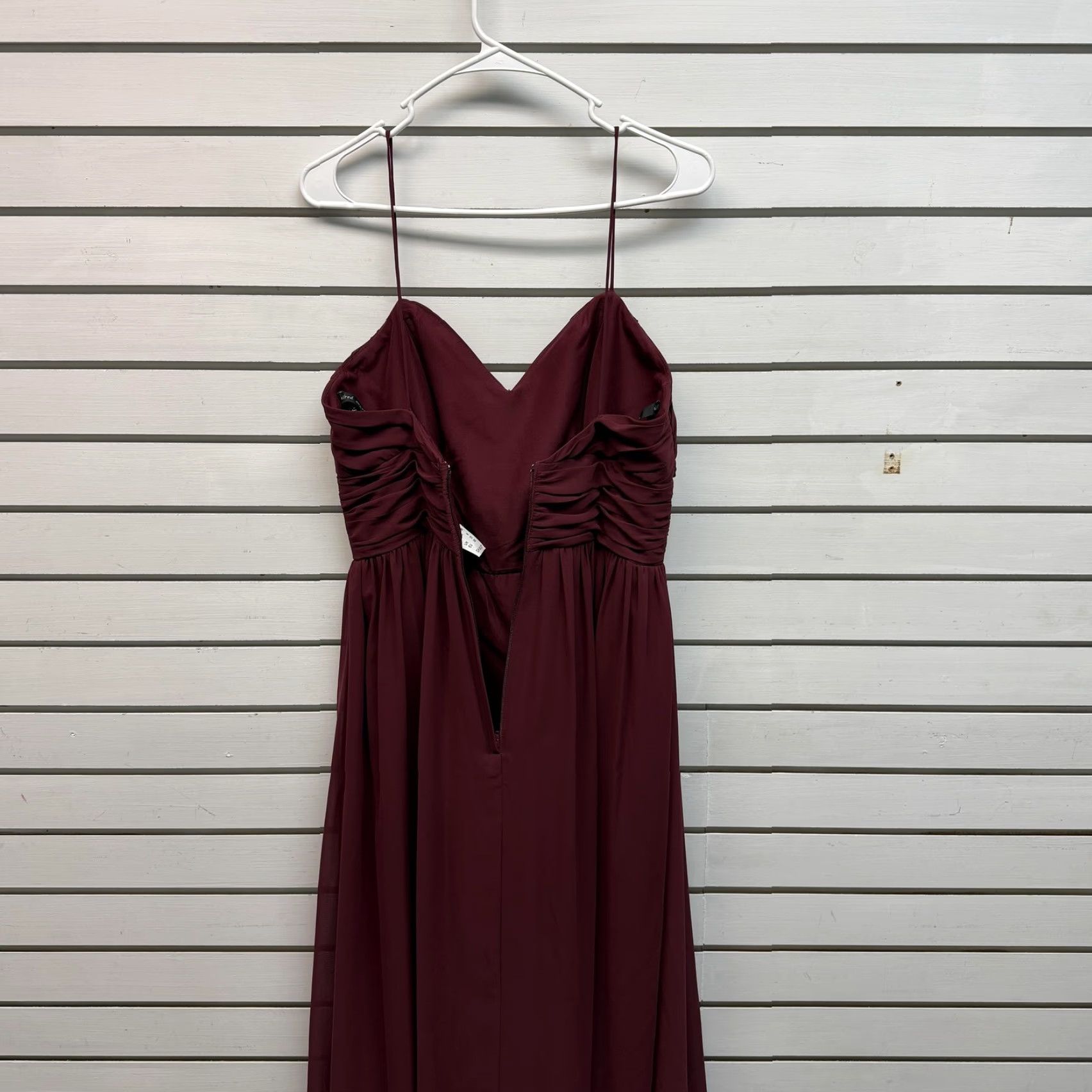 Vintage Alfred Angelo Dress Maxi Bridesmaid Formal Wedding 8 Mahogany Chiffon Ruched Size M / US 6-8 / IT 42-44 - 3 Thumbnail
