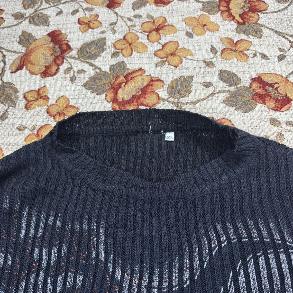 Japanese Brand Crazy Y2K Tribal Knit Dragon Sweater Graffiti Size US XL / EU 56 / 4 - 4 Thumbnail