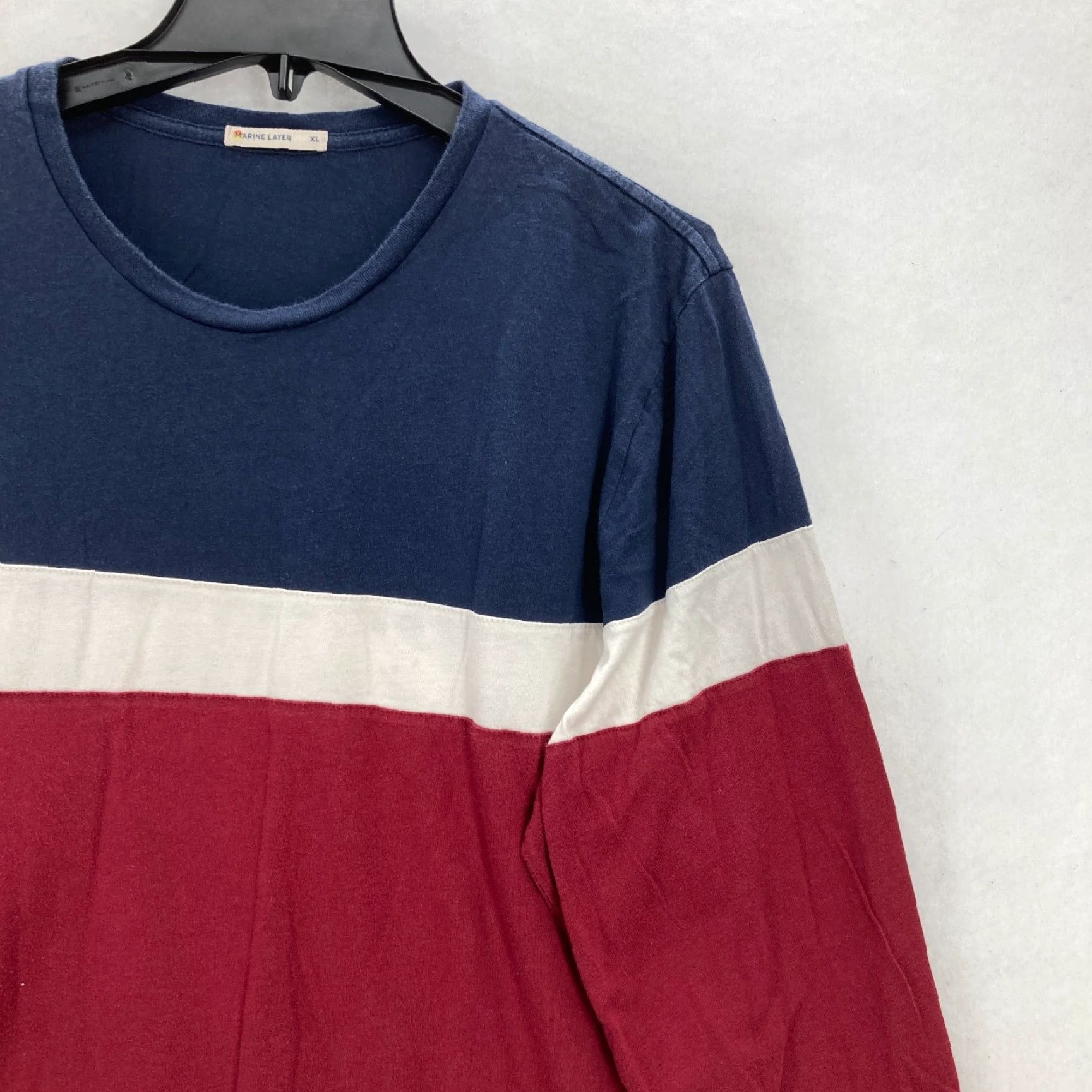 Marine Layer Marine Layer Jacob Long Sleeve Crew Neck T-Shirt Mens XL Color Block Coastal Size US XL / EU 56 / 4 - 2 Thumbnail
