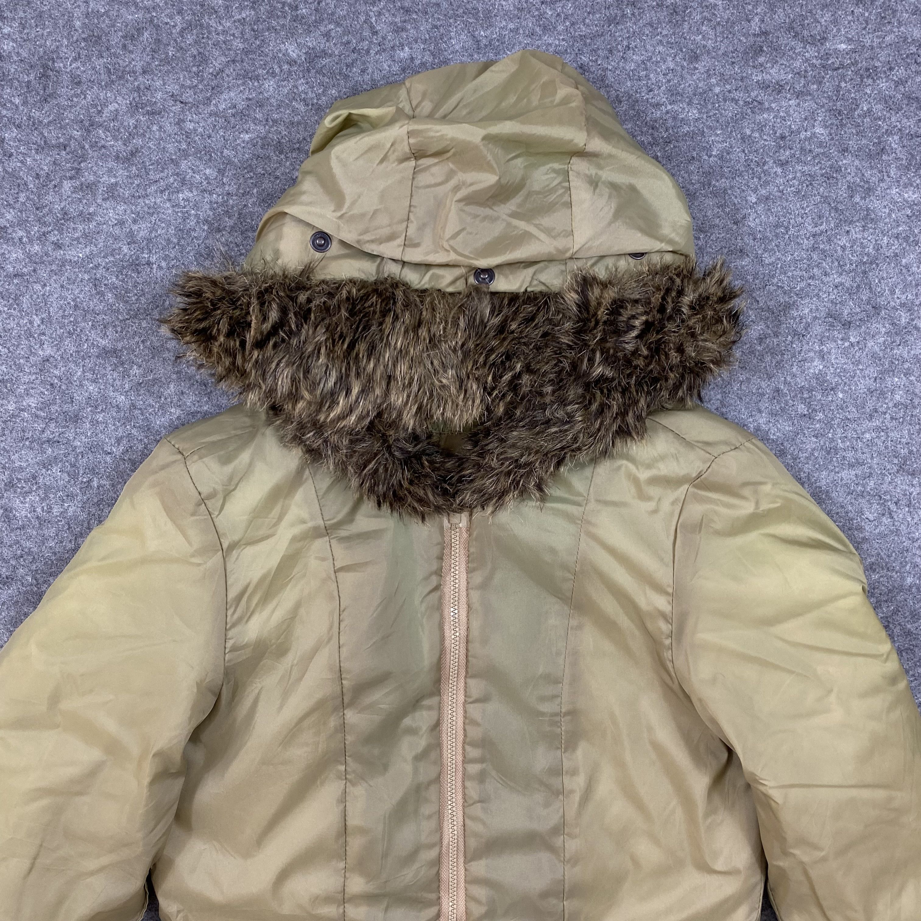 Vintage VINTAGE ESPRIT Y2K Green Faux Fur Hooded Parka Jacket-J649 Size US XS / EU 42 / 0 - 6 Thumbnail