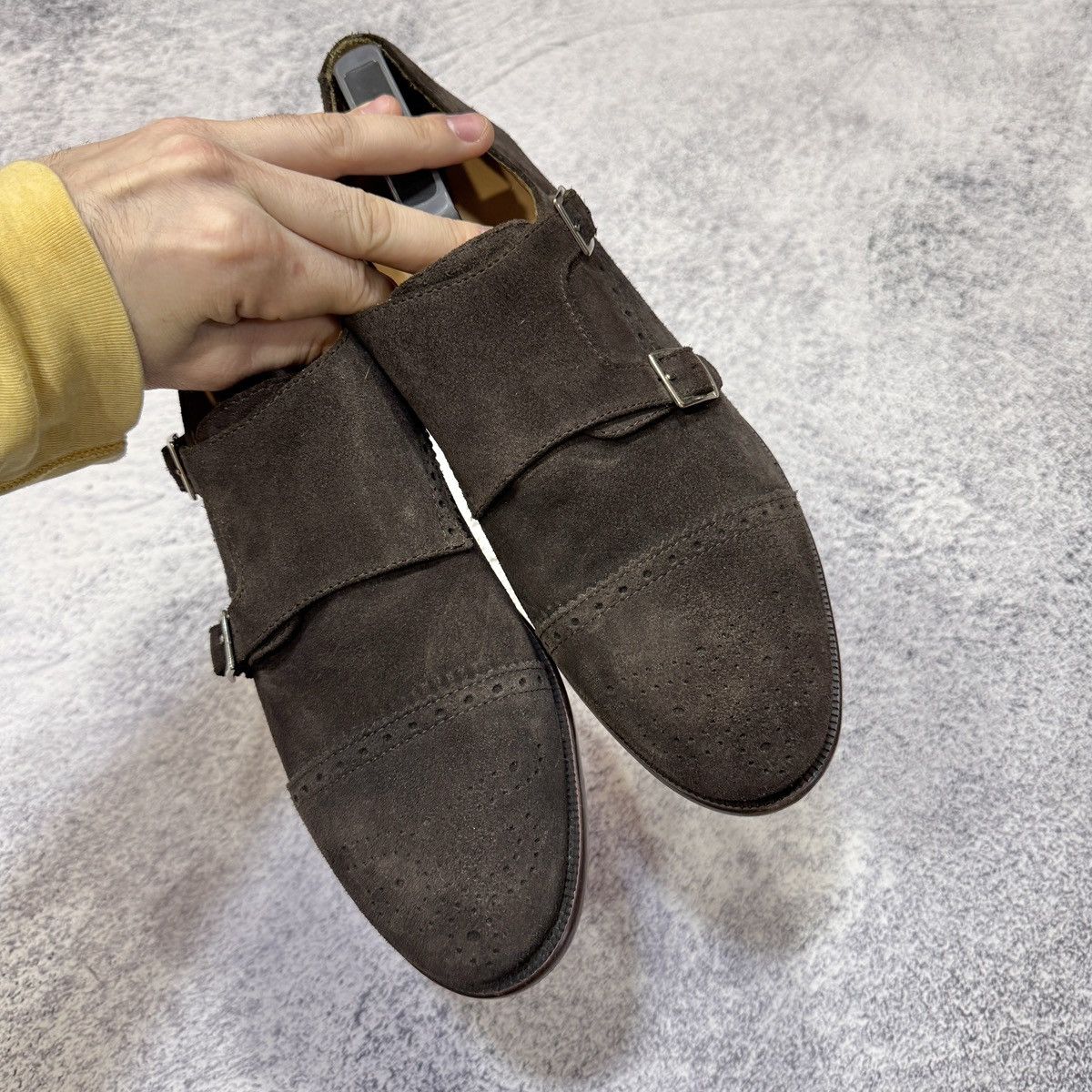 Baldessarini Baldessarini Welted Double Monk Straps Brown Suede UK10 Size US 11 / EU 44 - 6 Thumbnail