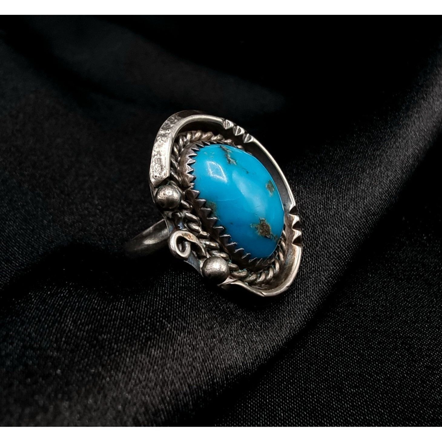 Vintage Vintage 1960's-1980's 925 Sterling Silver Genuine Turquoise Size ONE SIZE - 3 Thumbnail