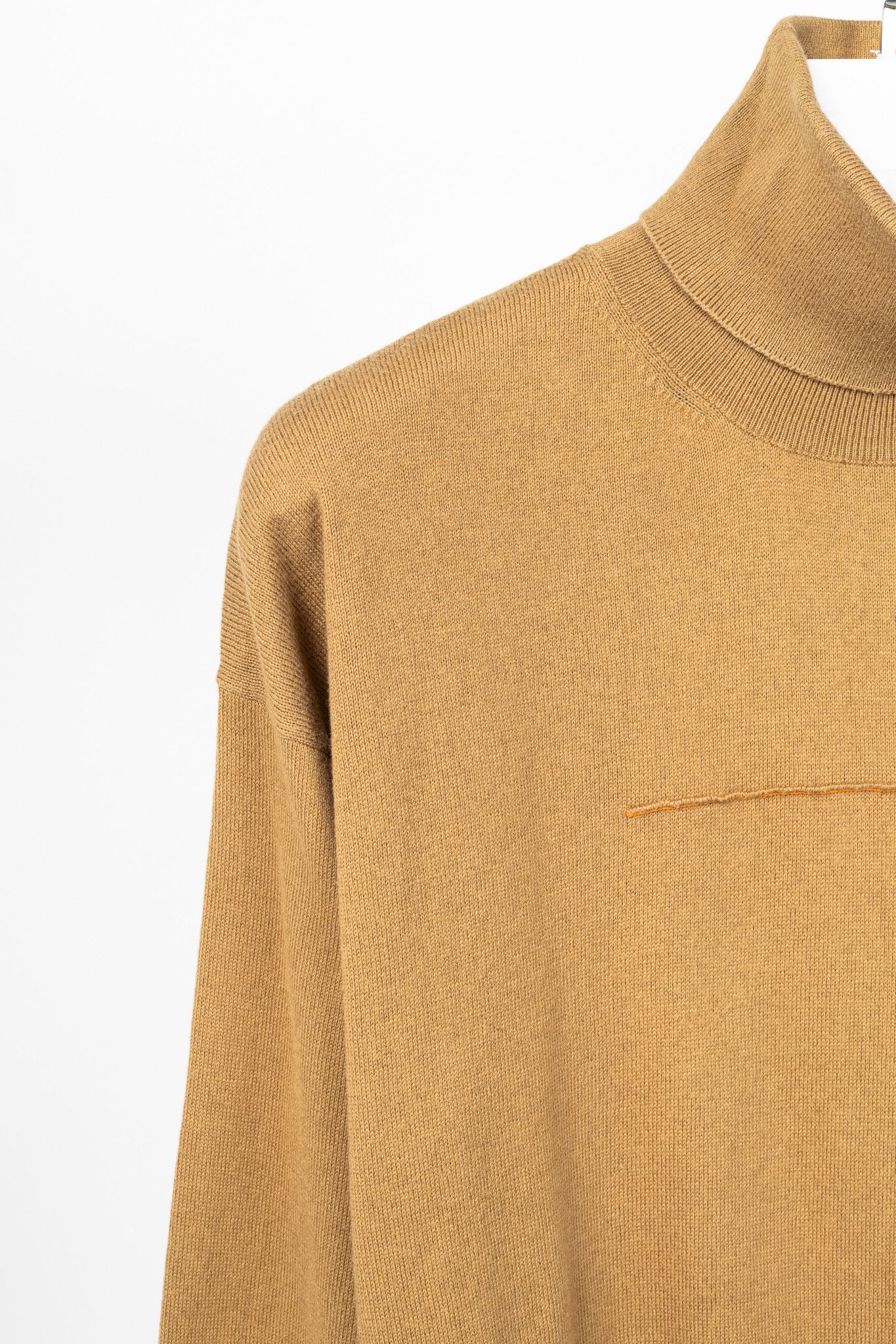 MM6 MM6 Maison Margiela Tan Cotton Piped Turtleneck Size M / US 6-8 / IT 42-44 - 5 Thumbnail