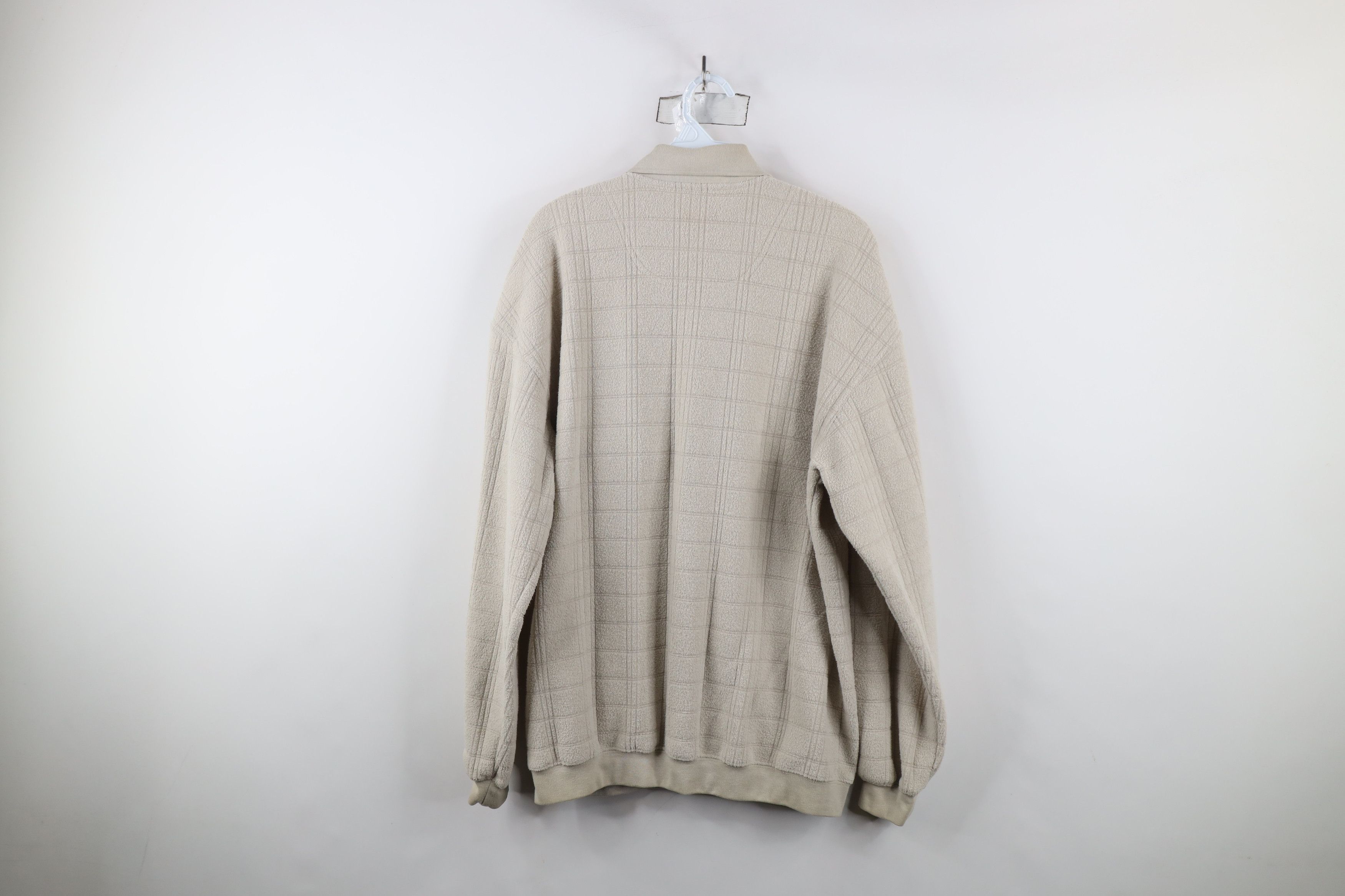 Vintage Vintage 90s Streetwear Checkered Fleece Collared Sweatshirt Size US L / EU 52-54 / 3 - 11 Thumbnail