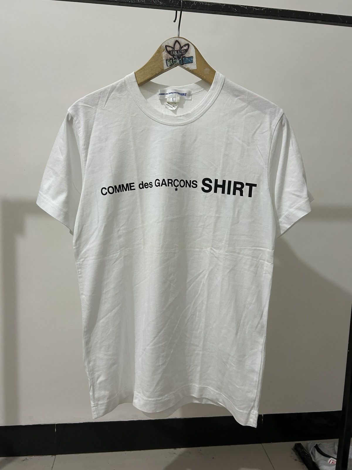 Pre-owned Comme Des Garçons Shirt Logo Tshirt In White