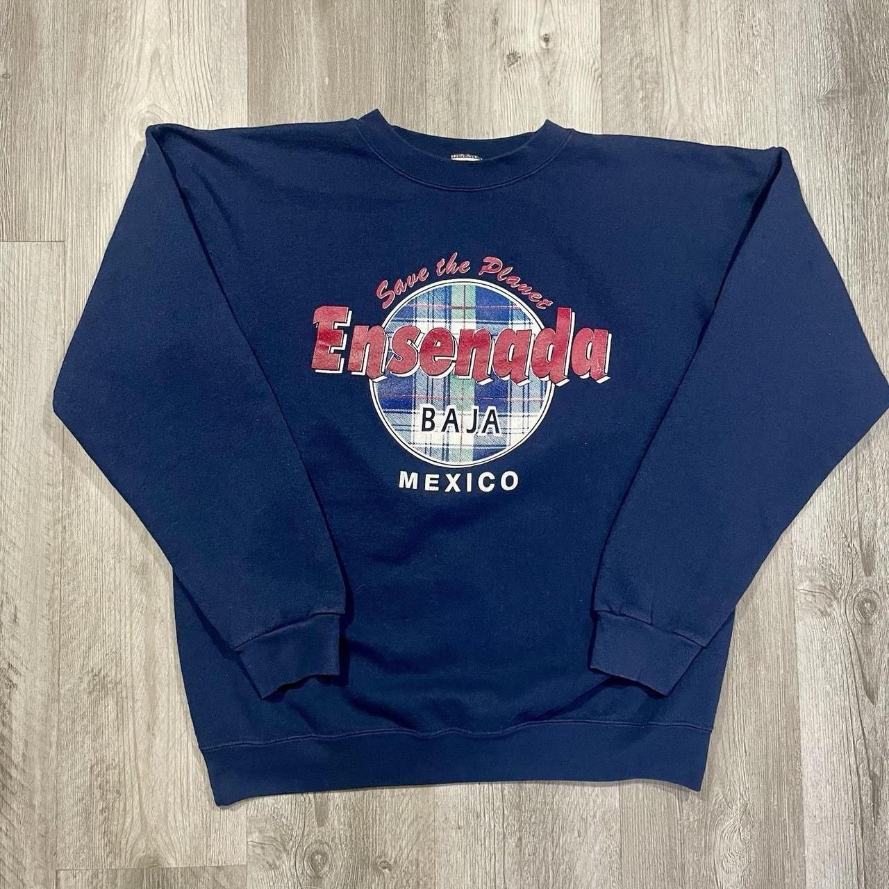 Planet Hollywood × Vintage Vintage 90s Save The Planet Ensenada Baja Mexico Sweatshirt Size US XL / EU 56 / 4 - 1 Thumbnail