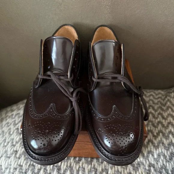 Church's Church's BROOKLAND Dark Brown Leather Wingtip Derby Shoes Size US 7 / EU 40 - 2 Thumbnail